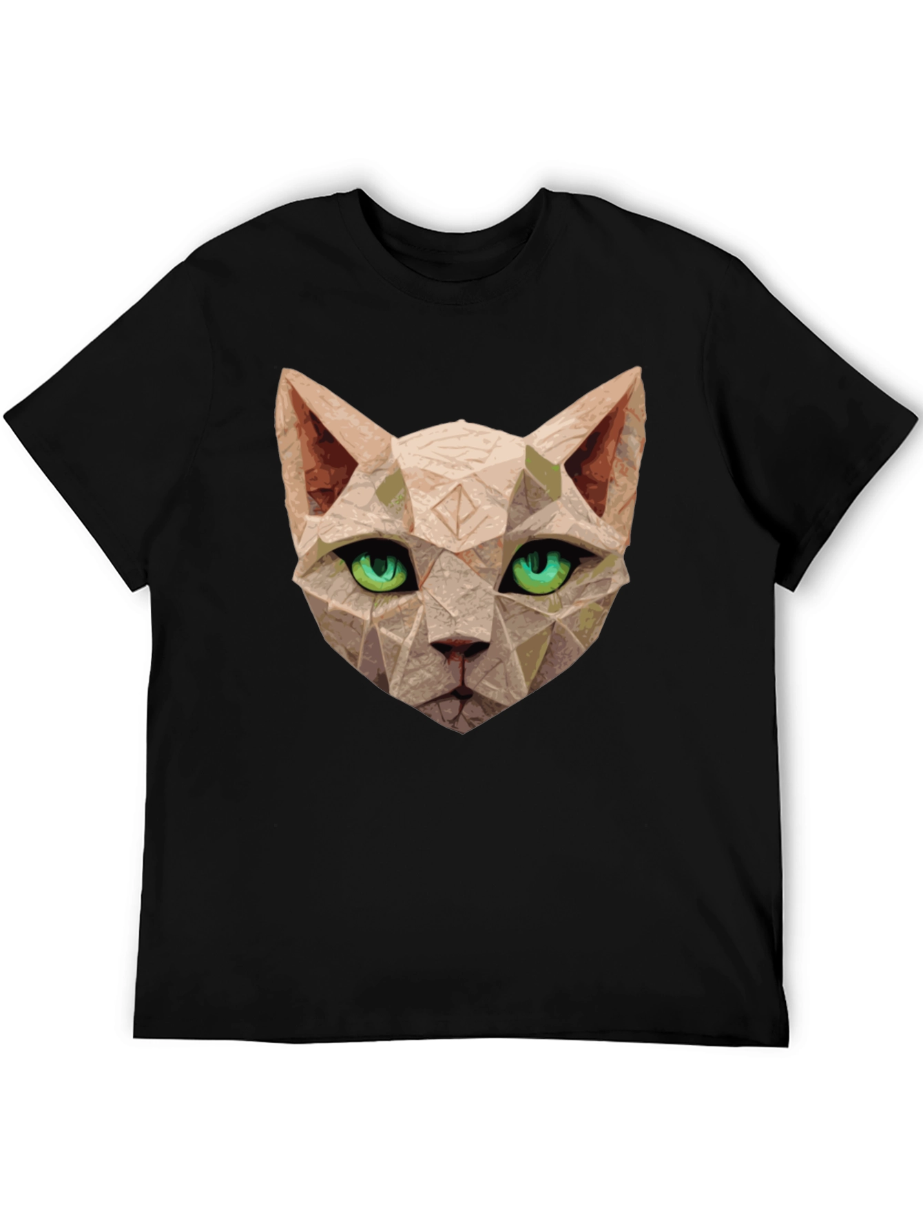Geometric Cat T-Shirt - Unique Art Tee