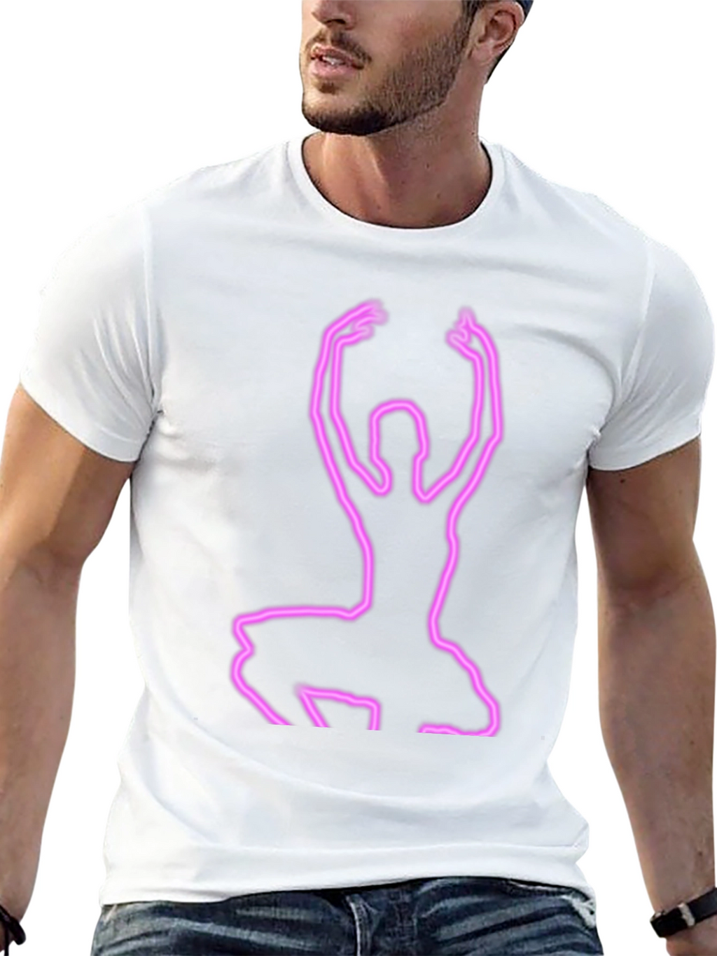 Neon Ballerina Graphic Tee - Black