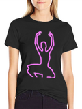 Neon Ballerina Graphic Tee - Black