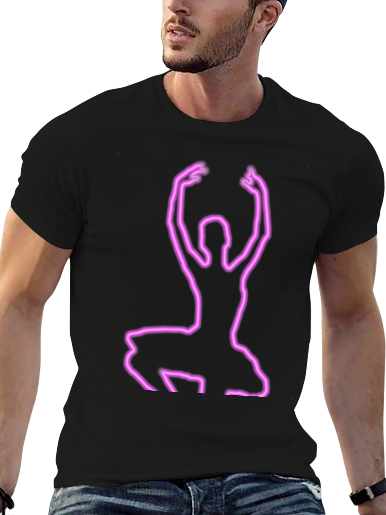 Neon Ballerina Graphic Tee - Black