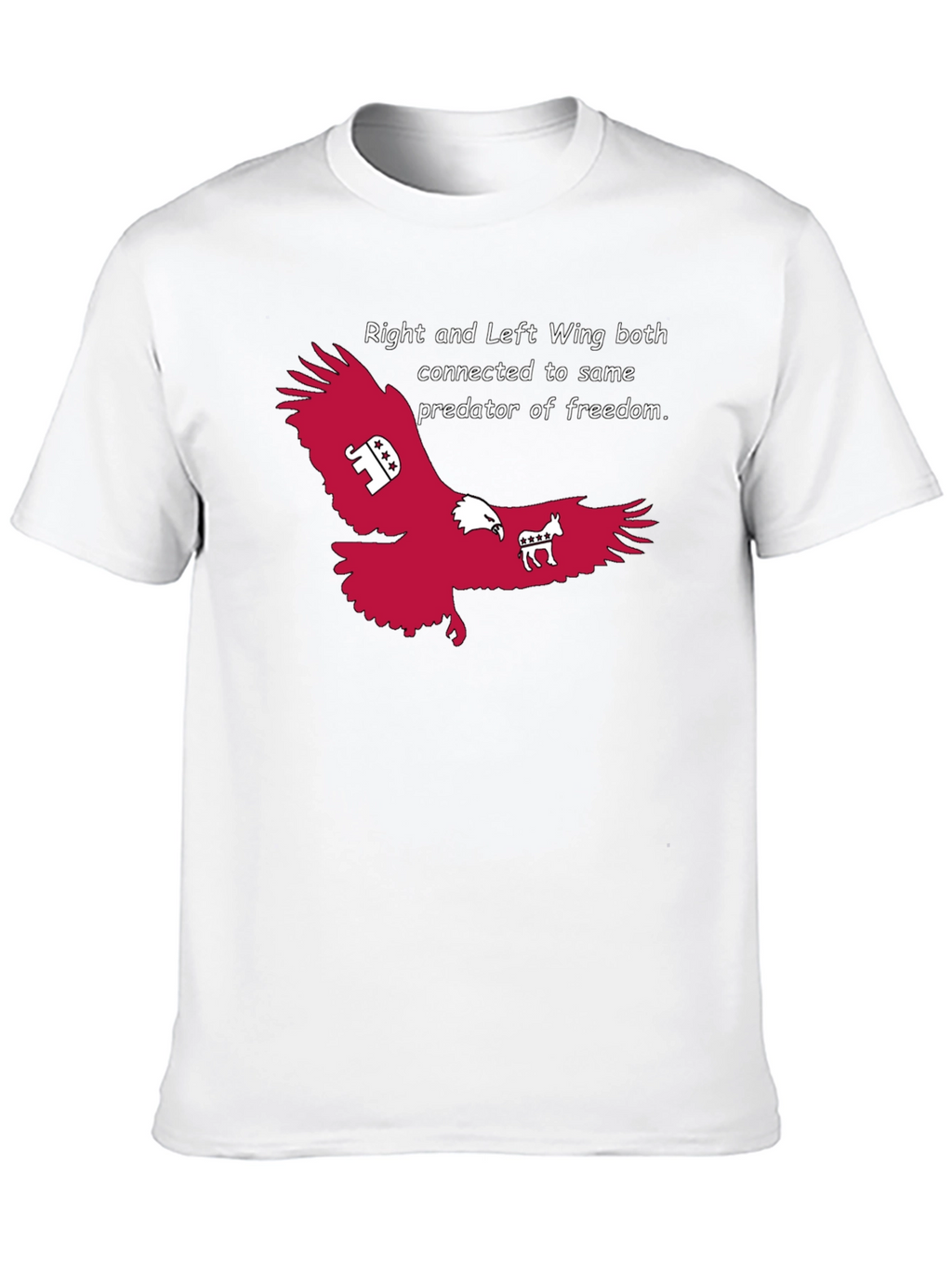 Political Statement T-Shirt: Right and Left Wing Eagle Design