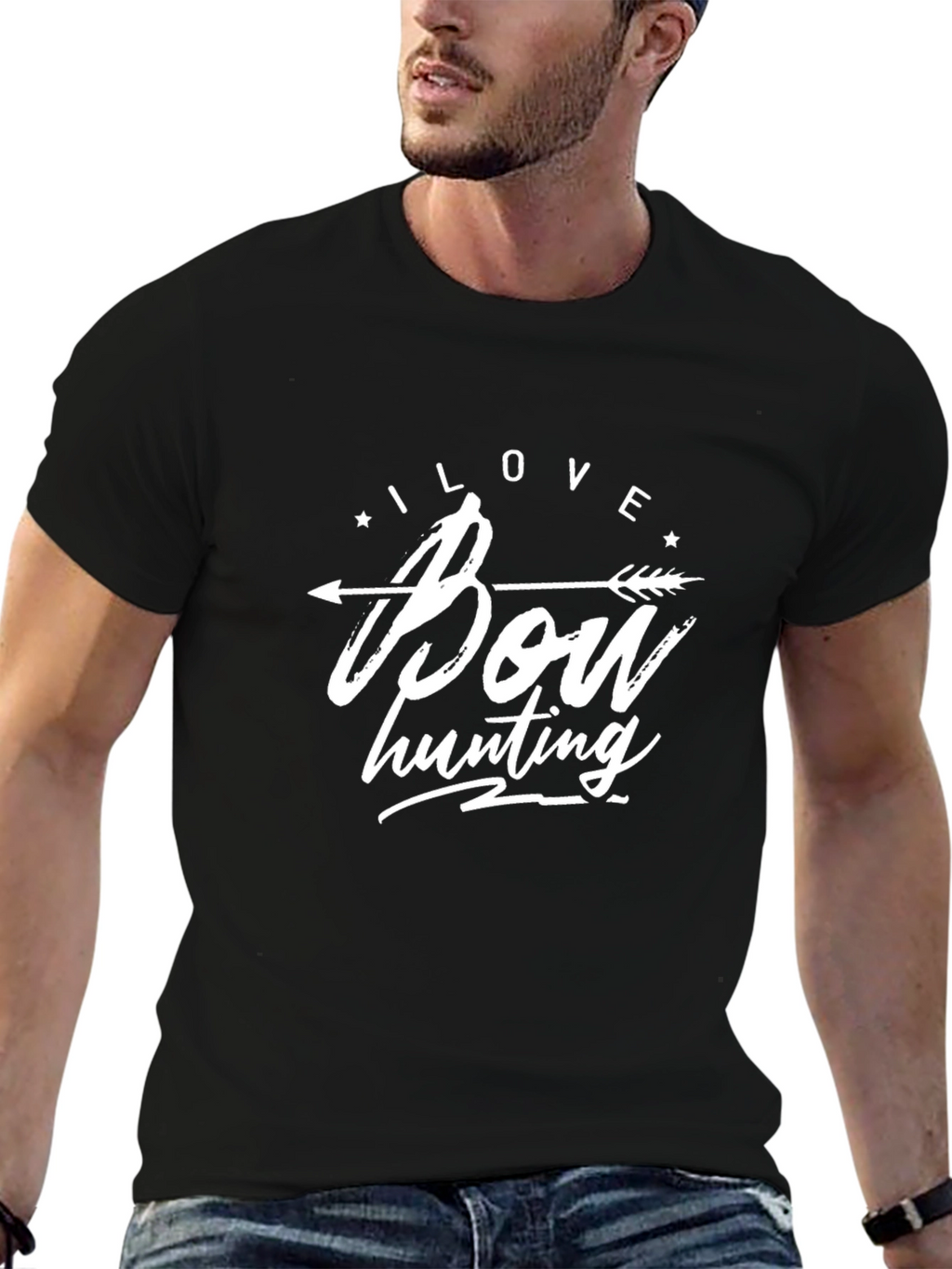 I Love Bow Hunting T-Shirt - Unisex Black Tee