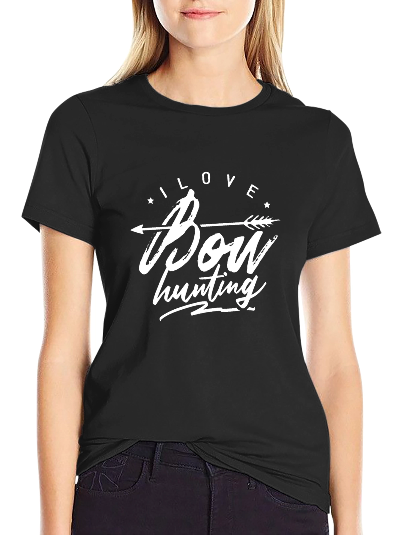 I Love Bow Hunting T-Shirt - Unisex Black Tee