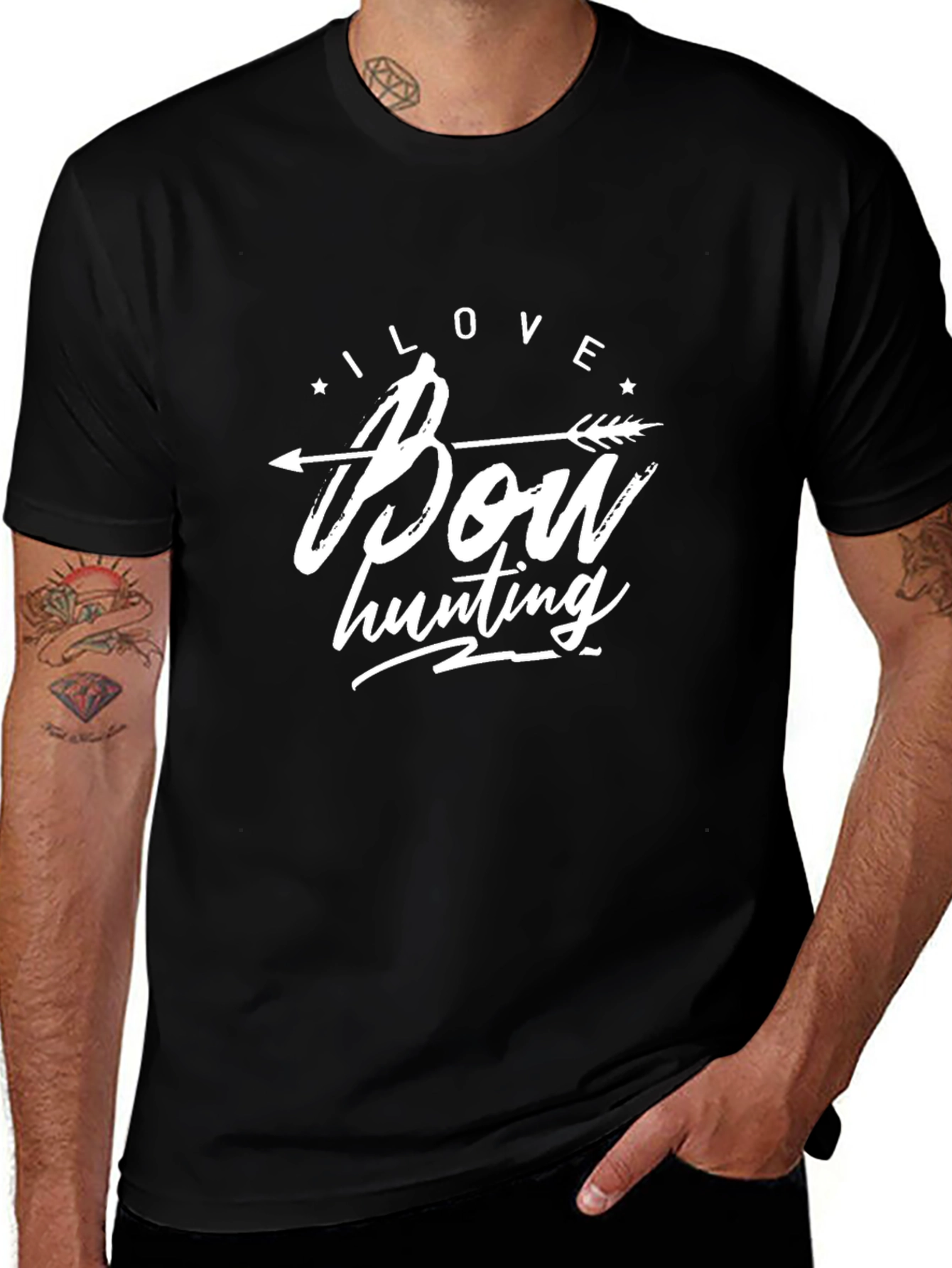 I Love Bow Hunting T-Shirt - Unisex Black Tee