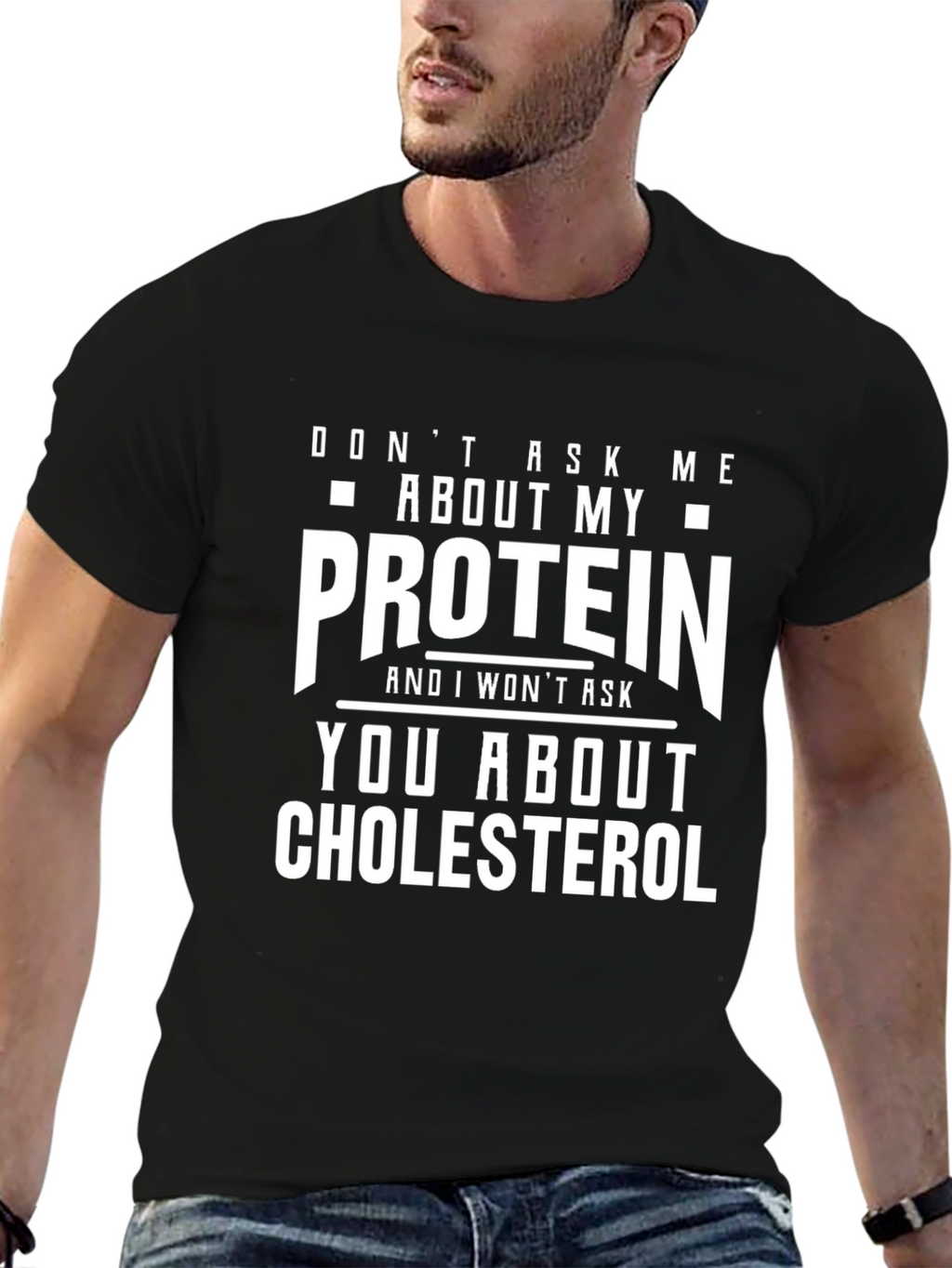 Protein vs. Cholesterol Funny T-Shirt