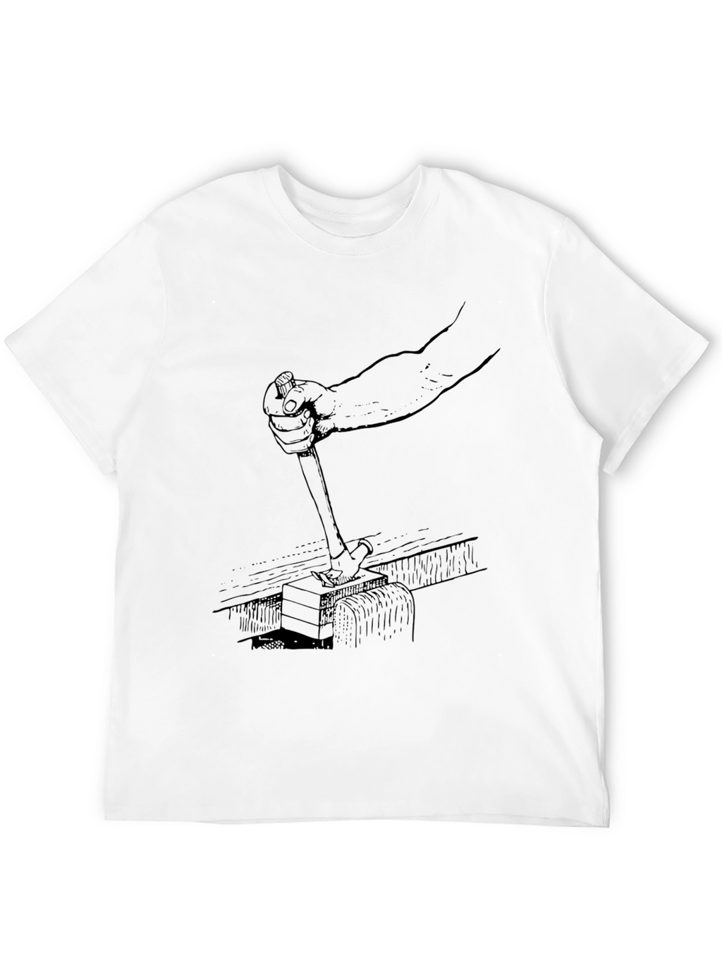 Hammering Graphic Print Black T-Shirt