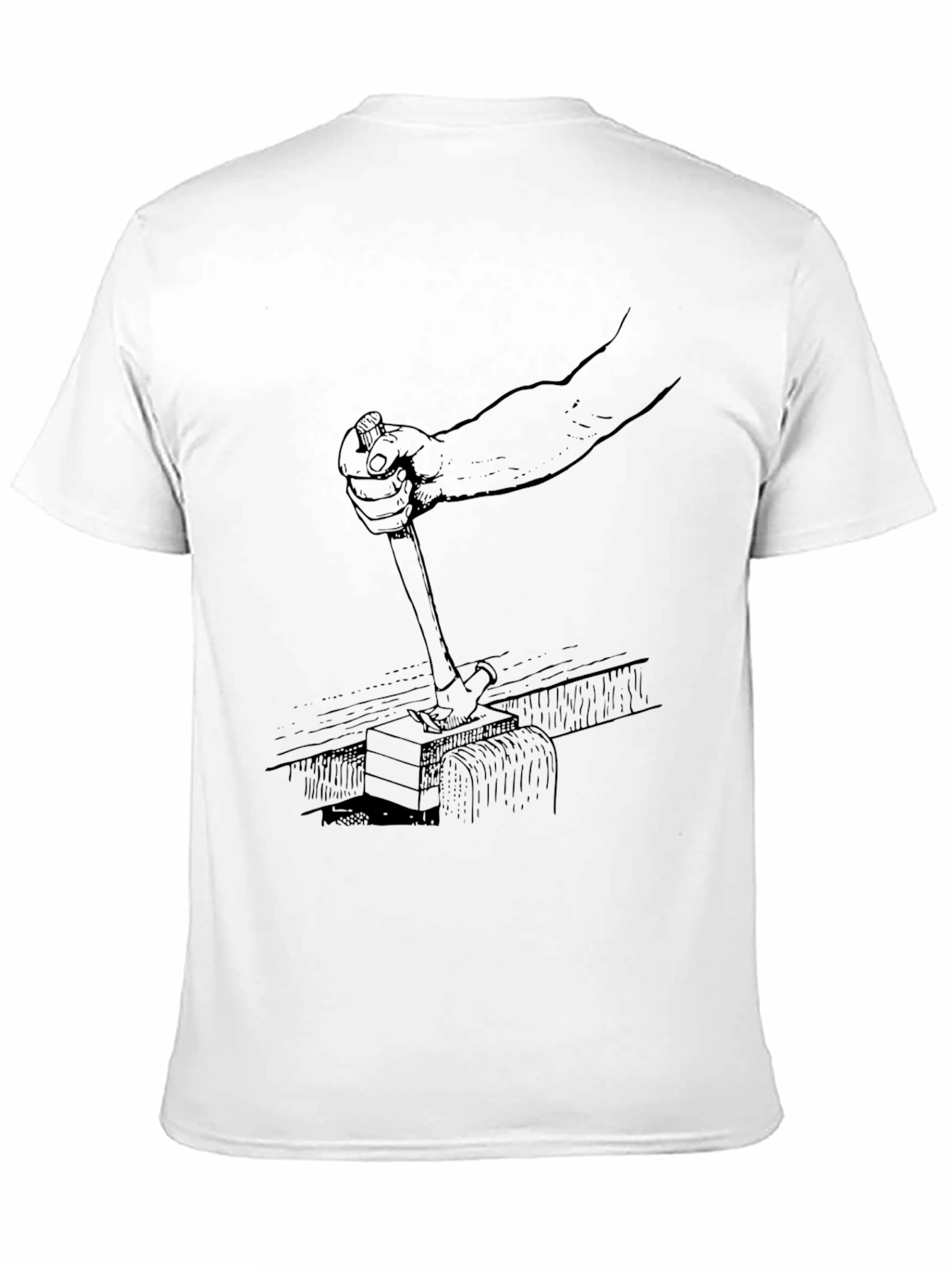 Hammering Graphic Print Black T-Shirt