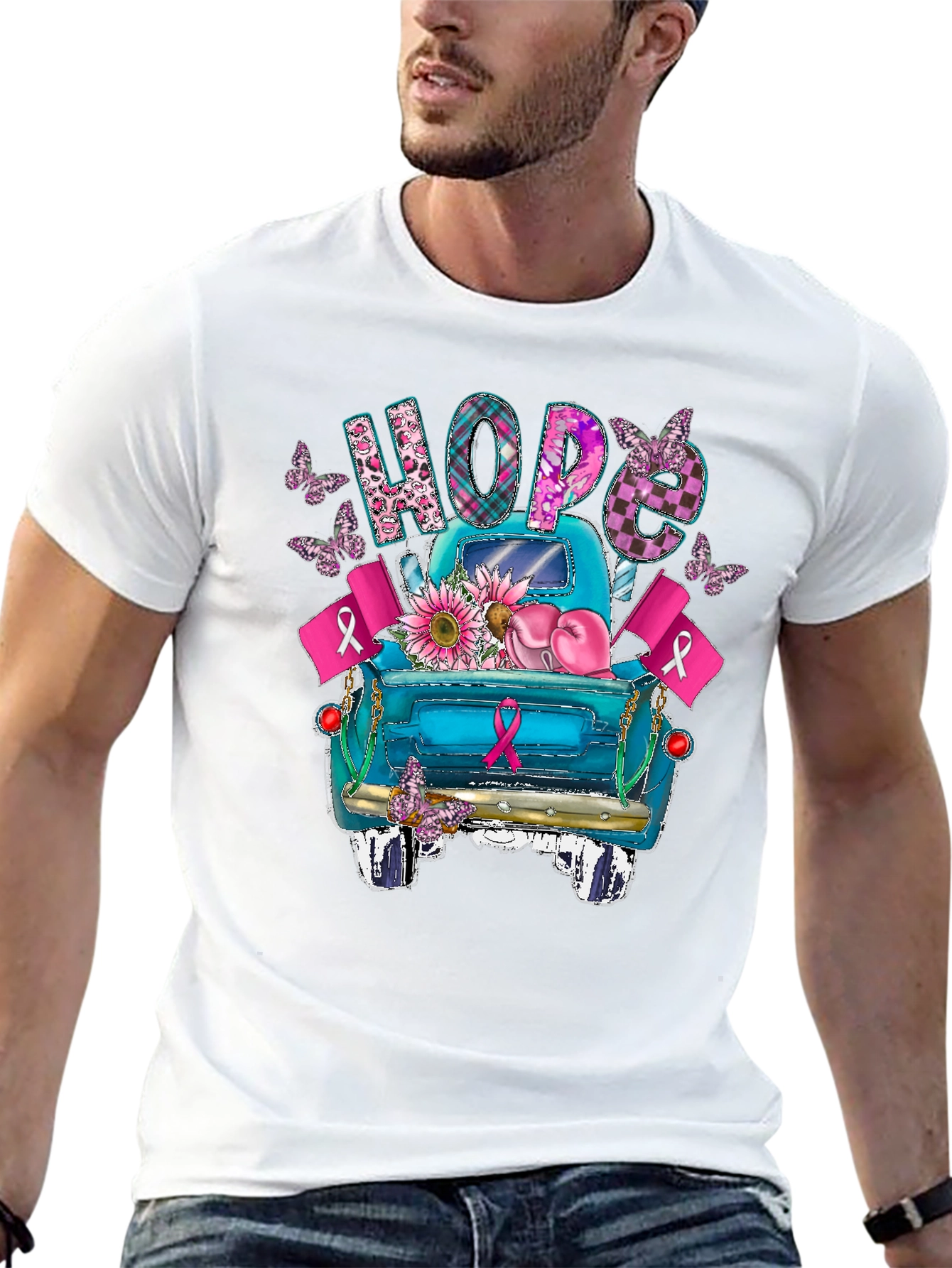 Hope Breast Cancer Awareness Truck T-Shirt