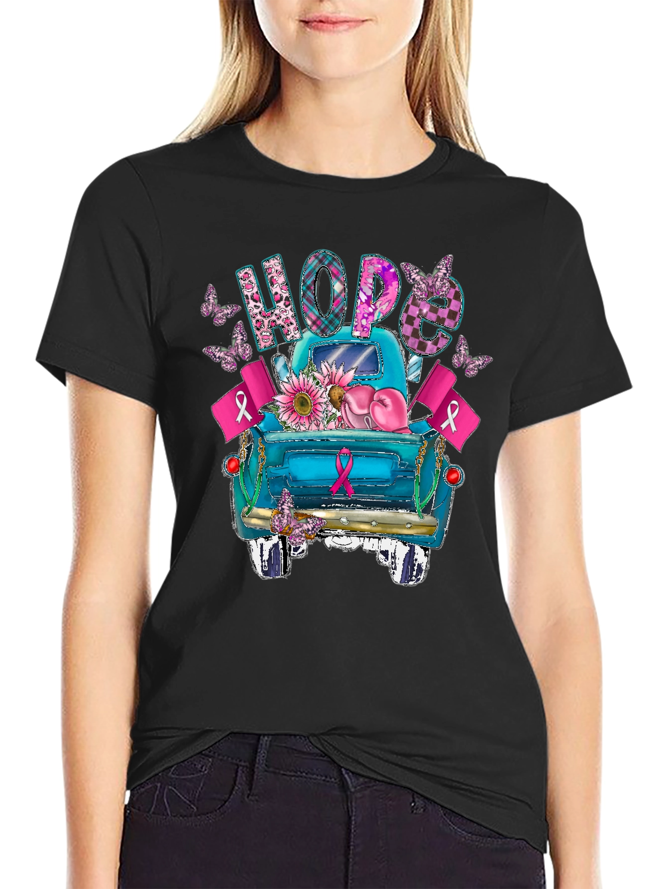 Hope Breast Cancer Awareness Truck T-Shirt