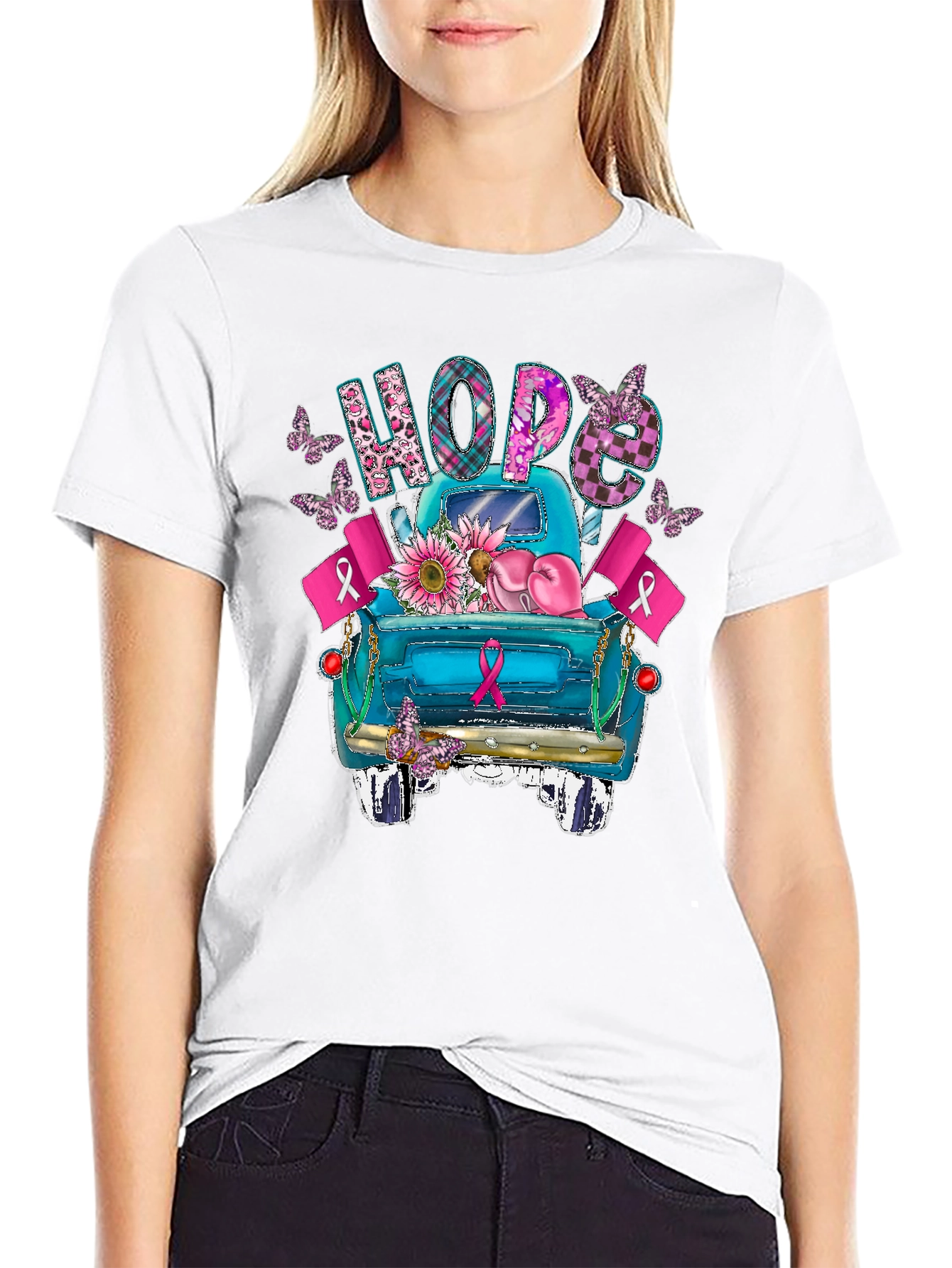 Hope Breast Cancer Awareness Truck T-Shirt