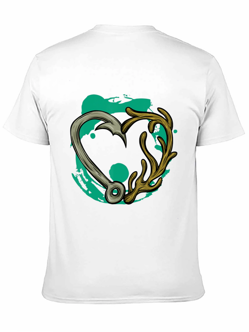 Fishing Hook & Antler Heart Graphic Tee
