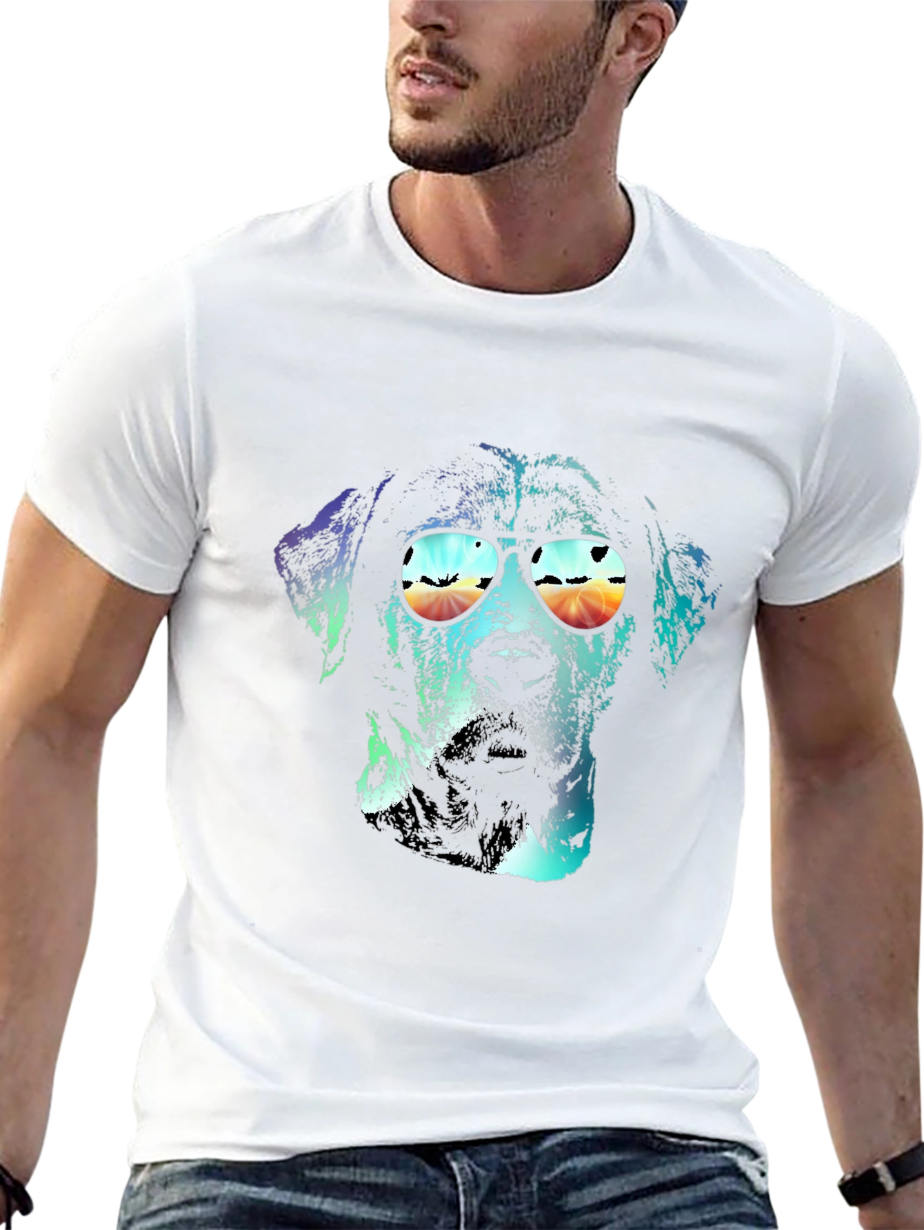 Dog with Sunglasses Graphic T-Shirt