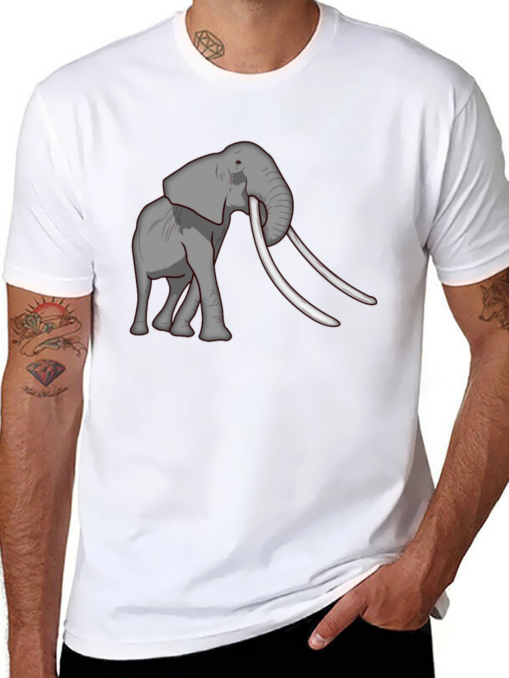 Elephant Graphic Tee - Black Cotton Blend