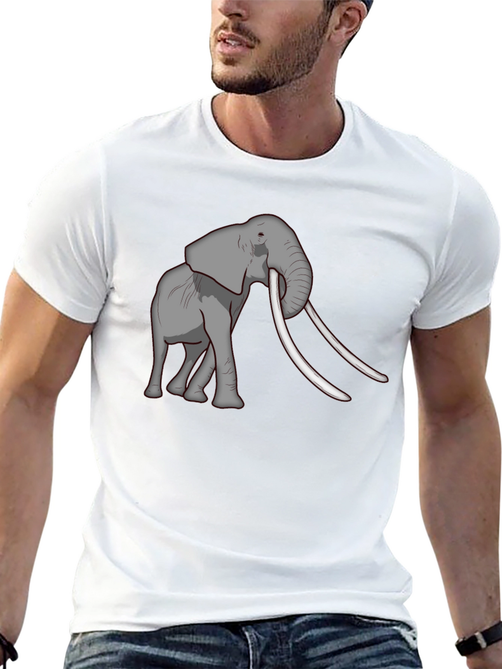 Elephant Graphic Tee - Black Cotton Blend