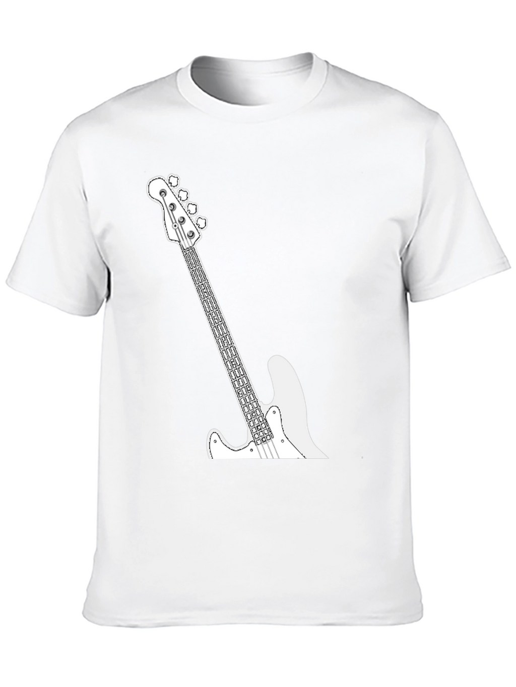 Cool Bass Guitar Graphic Tee - Black Casual T-Shirt