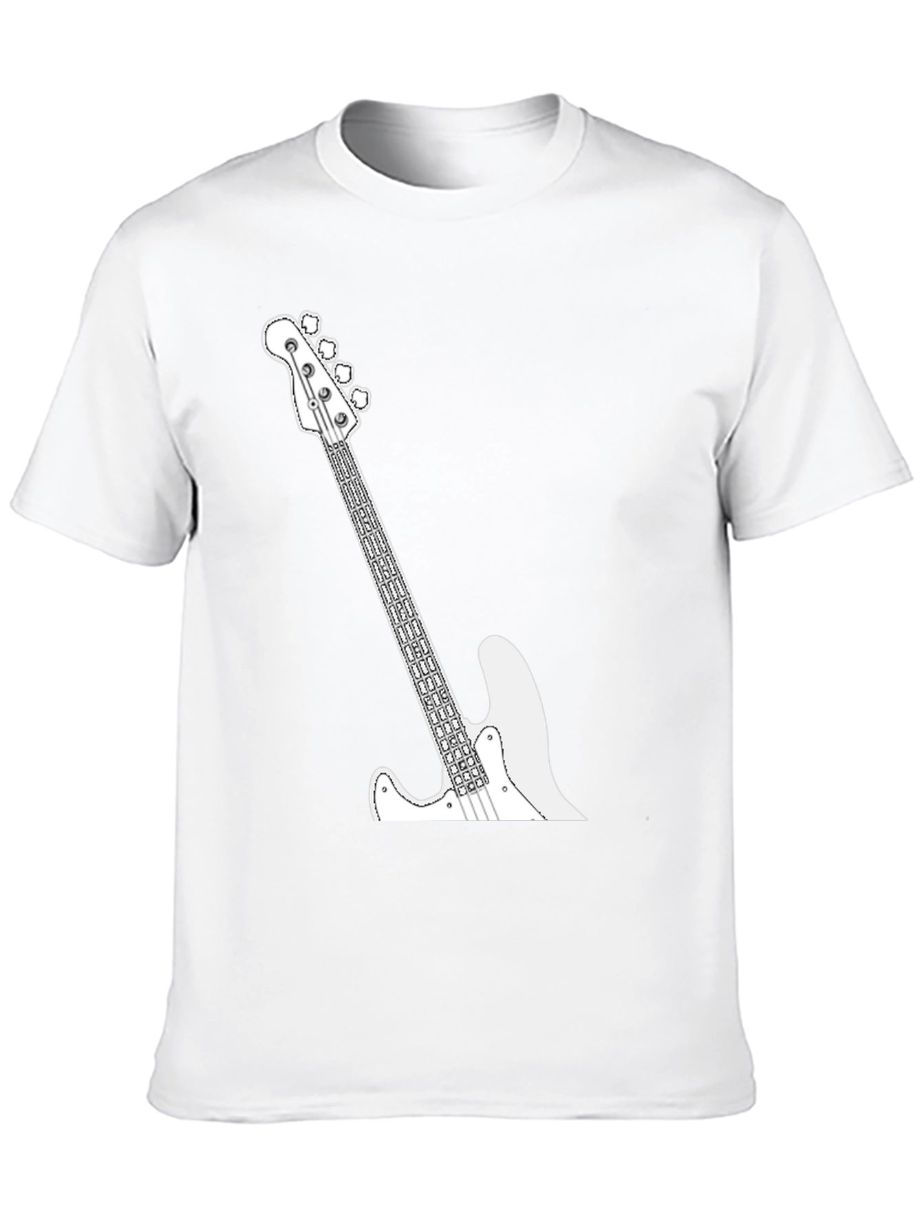 Cool Bass Guitar Graphic Tee - Black Casual T-Shirt