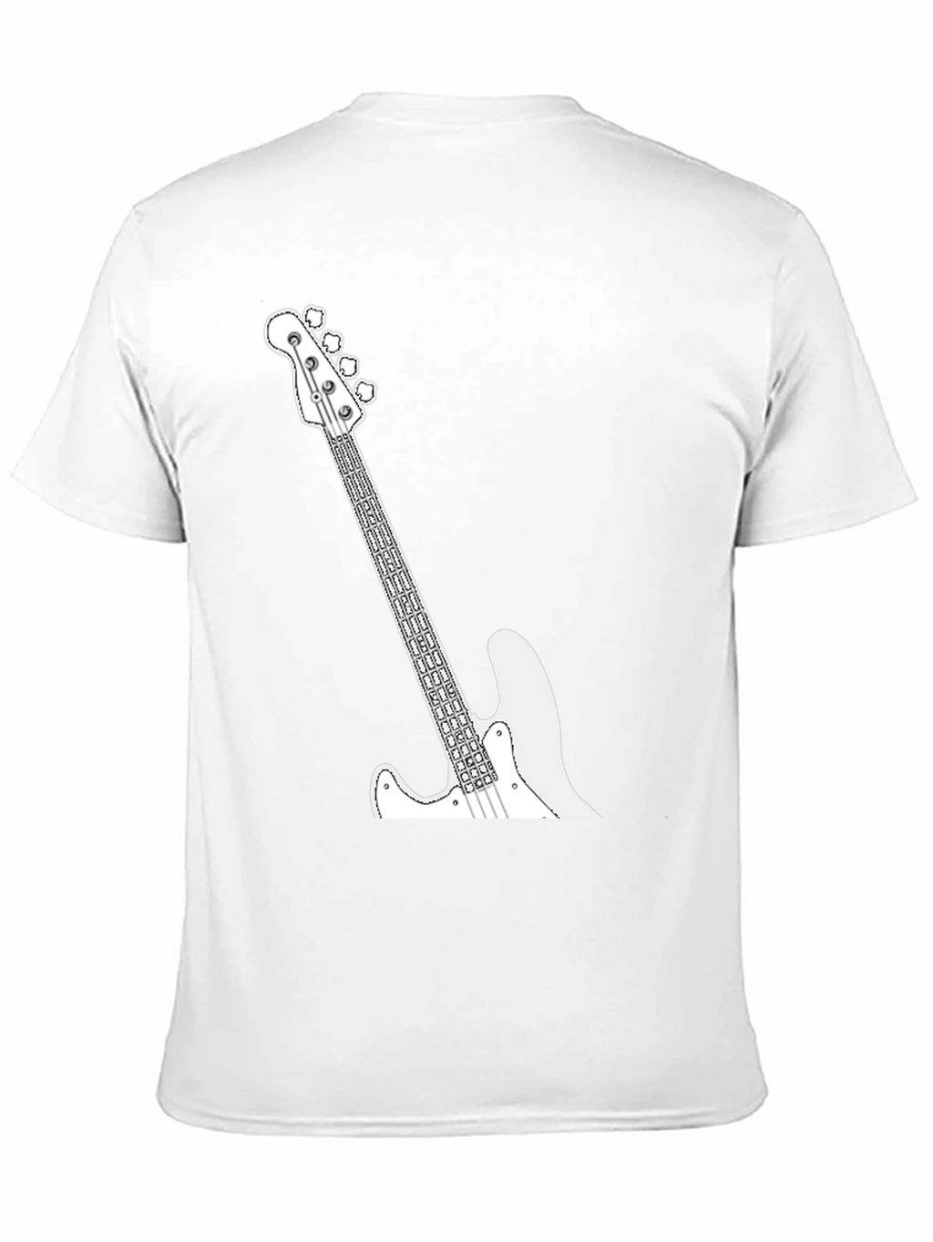 Cool Bass Guitar Graphic Tee - Black Casual T-Shirt