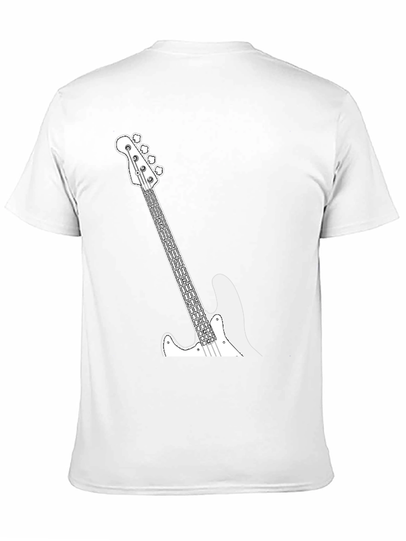 Cool Bass Guitar Graphic Tee - Black Casual T-Shirt
