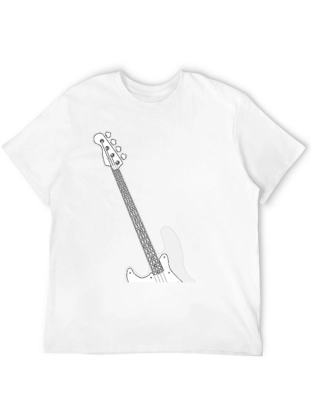 Cool Bass Guitar Graphic Tee - Black Casual T-Shirt