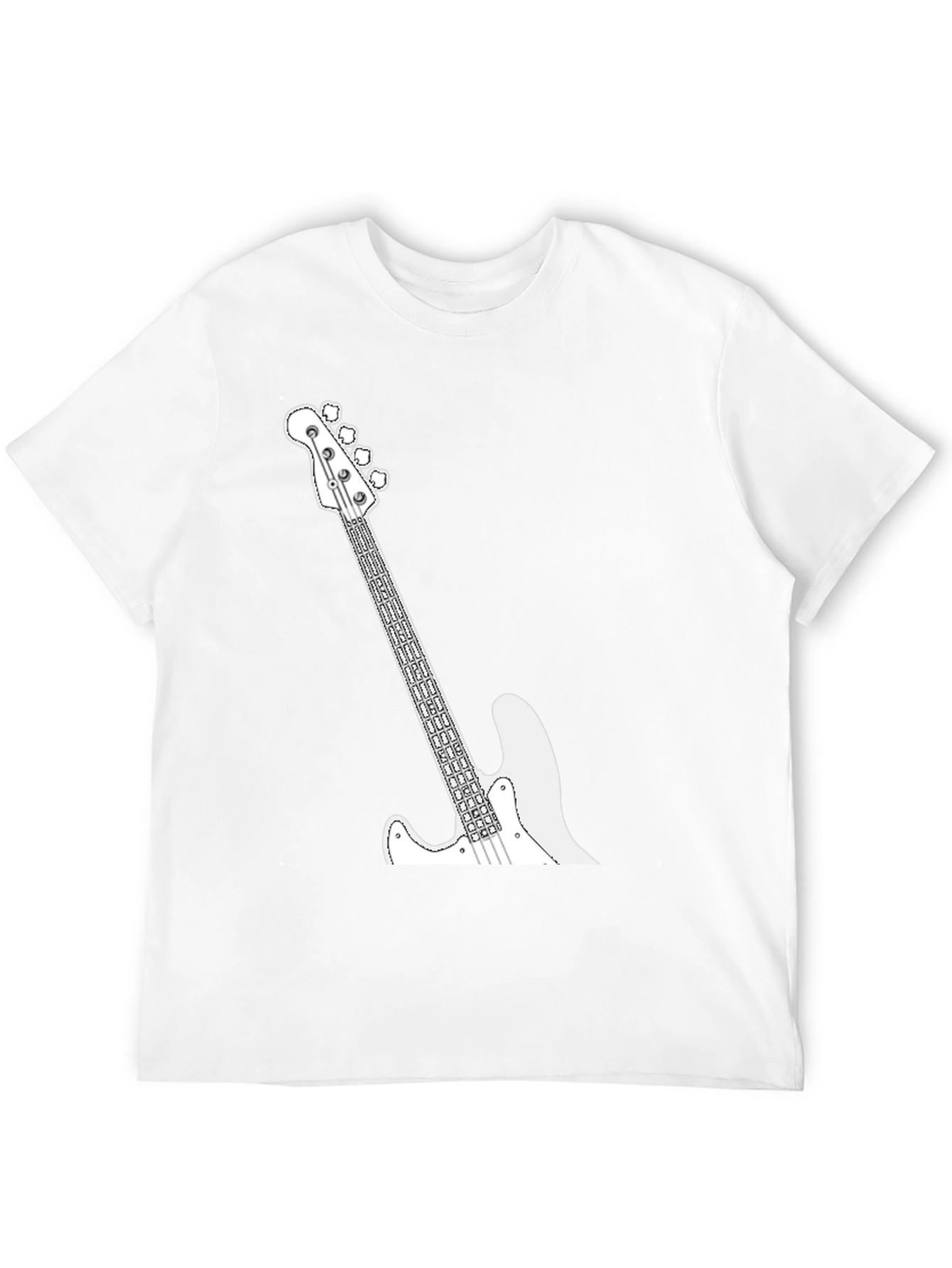 Cool Bass Guitar Graphic Tee - Black Casual T-Shirt