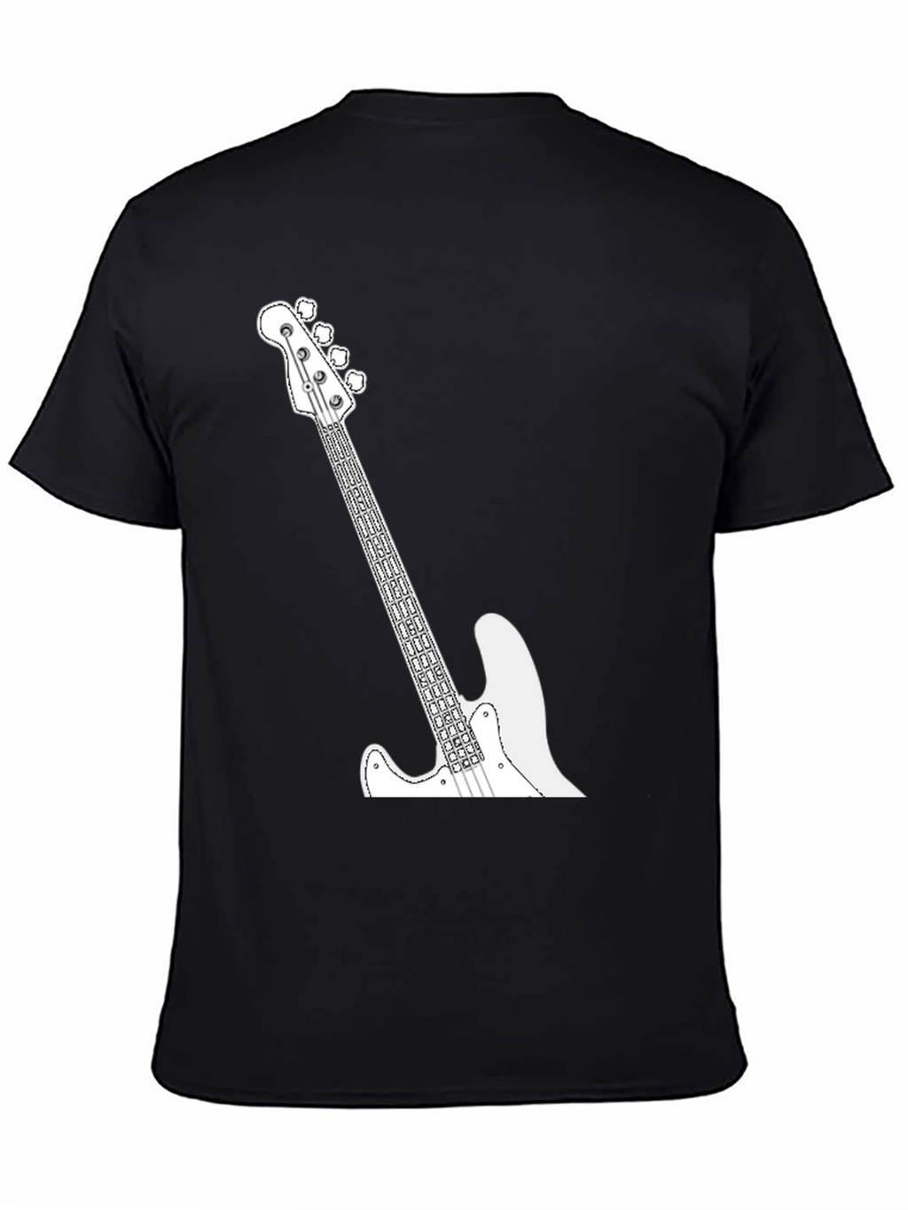 Cool Bass Guitar Graphic Tee - Black Casual T-Shirt