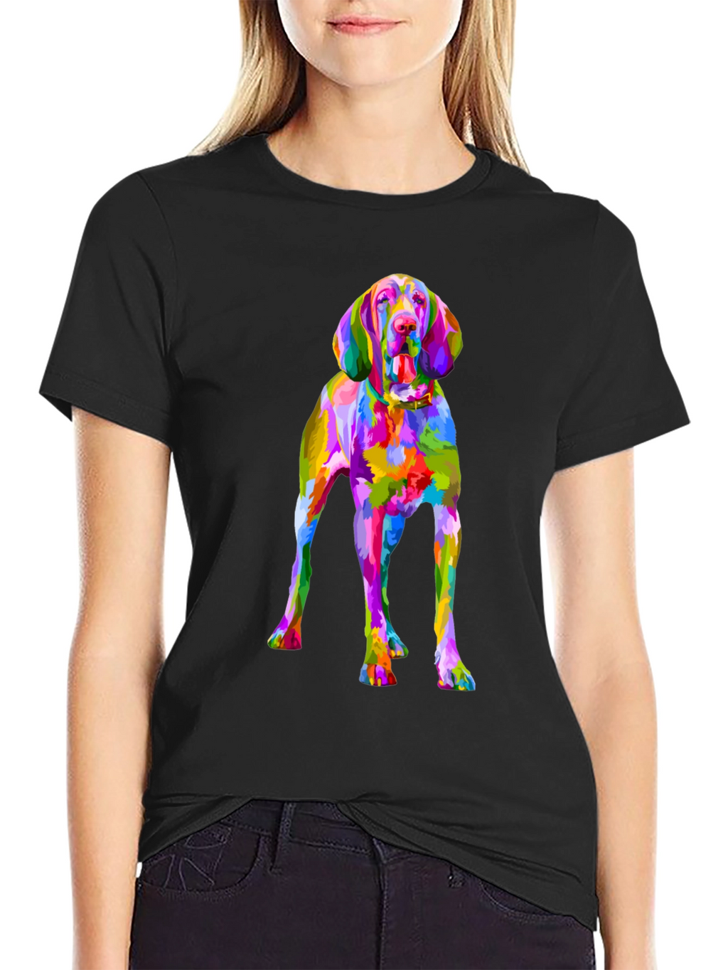 Colorful Dog Graphic T-Shirt