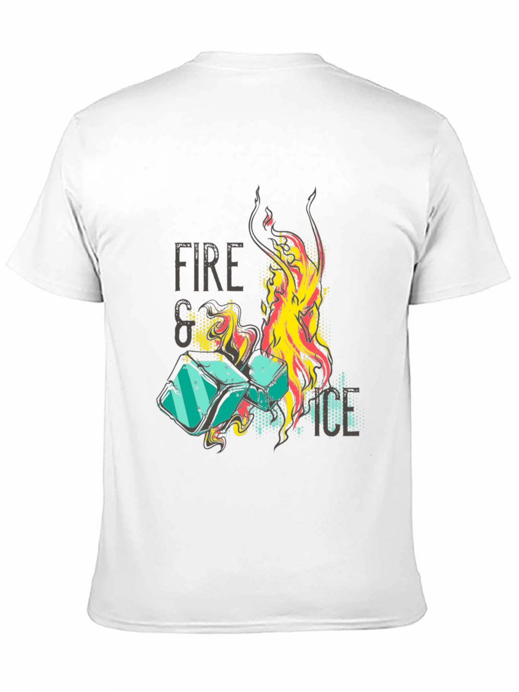 Fire and Ice Graphic Tee - Black Unisex T-Shirt