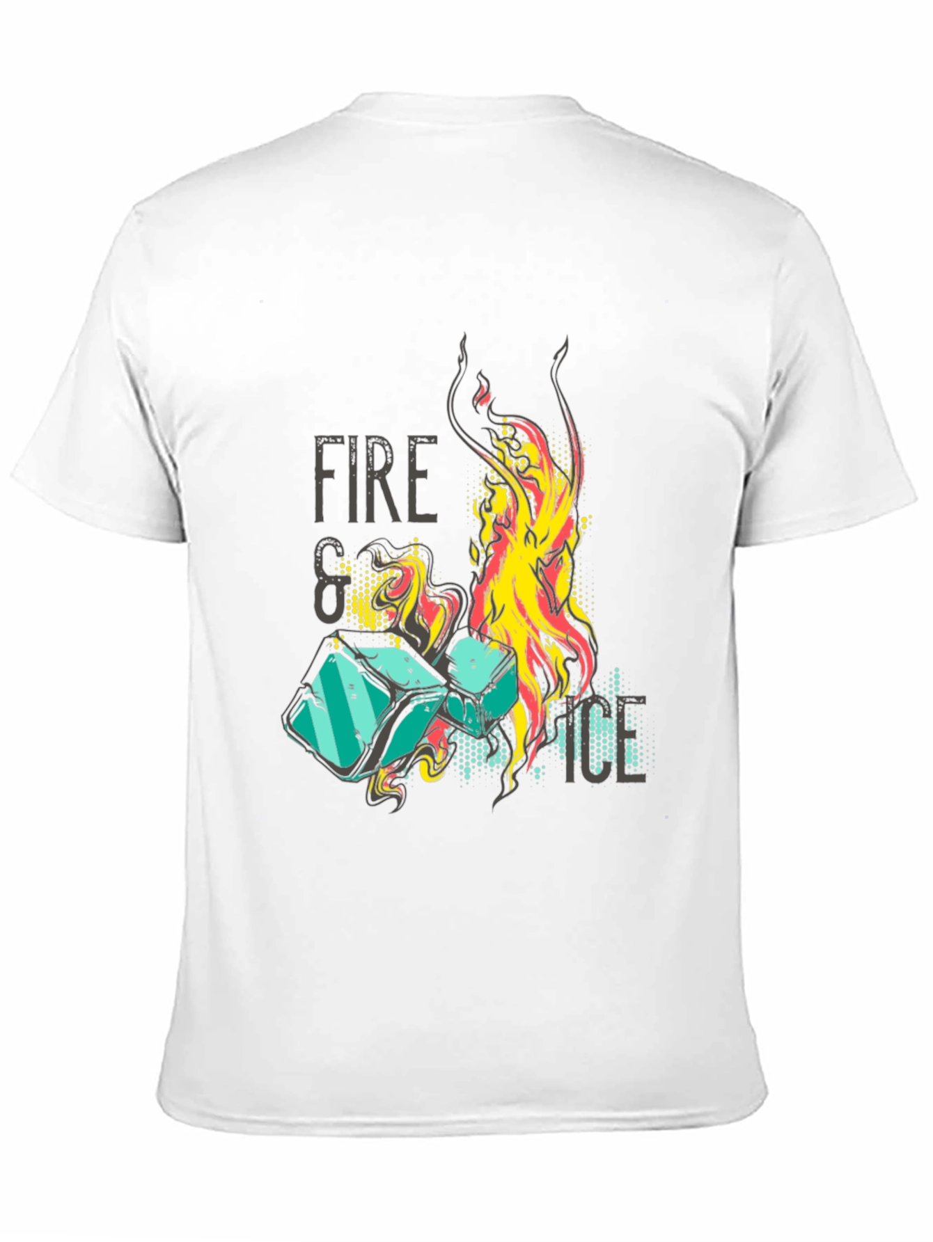 Fire and Ice Graphic Tee - Black Unisex T-Shirt