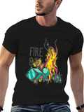 Fire and Ice Graphic Tee - Black Unisex T-Shirt