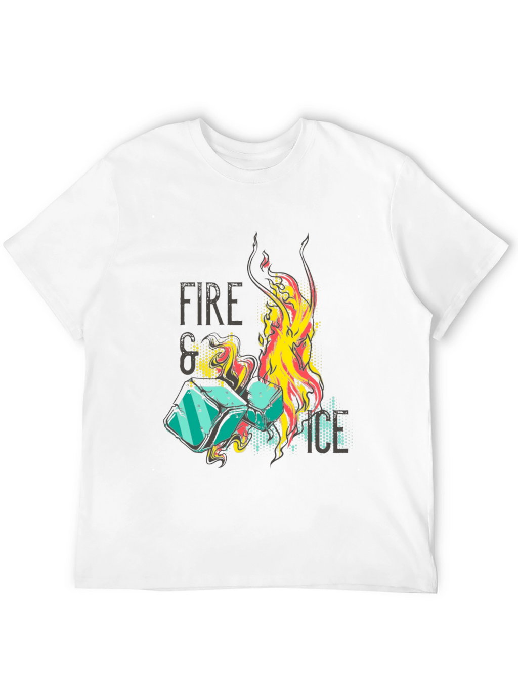 Fire and Ice Graphic Tee - Black Unisex T-Shirt
