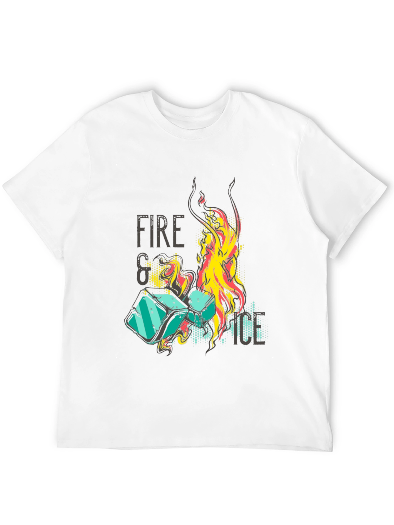 Fire and Ice Graphic Tee - Black Unisex T-Shirt