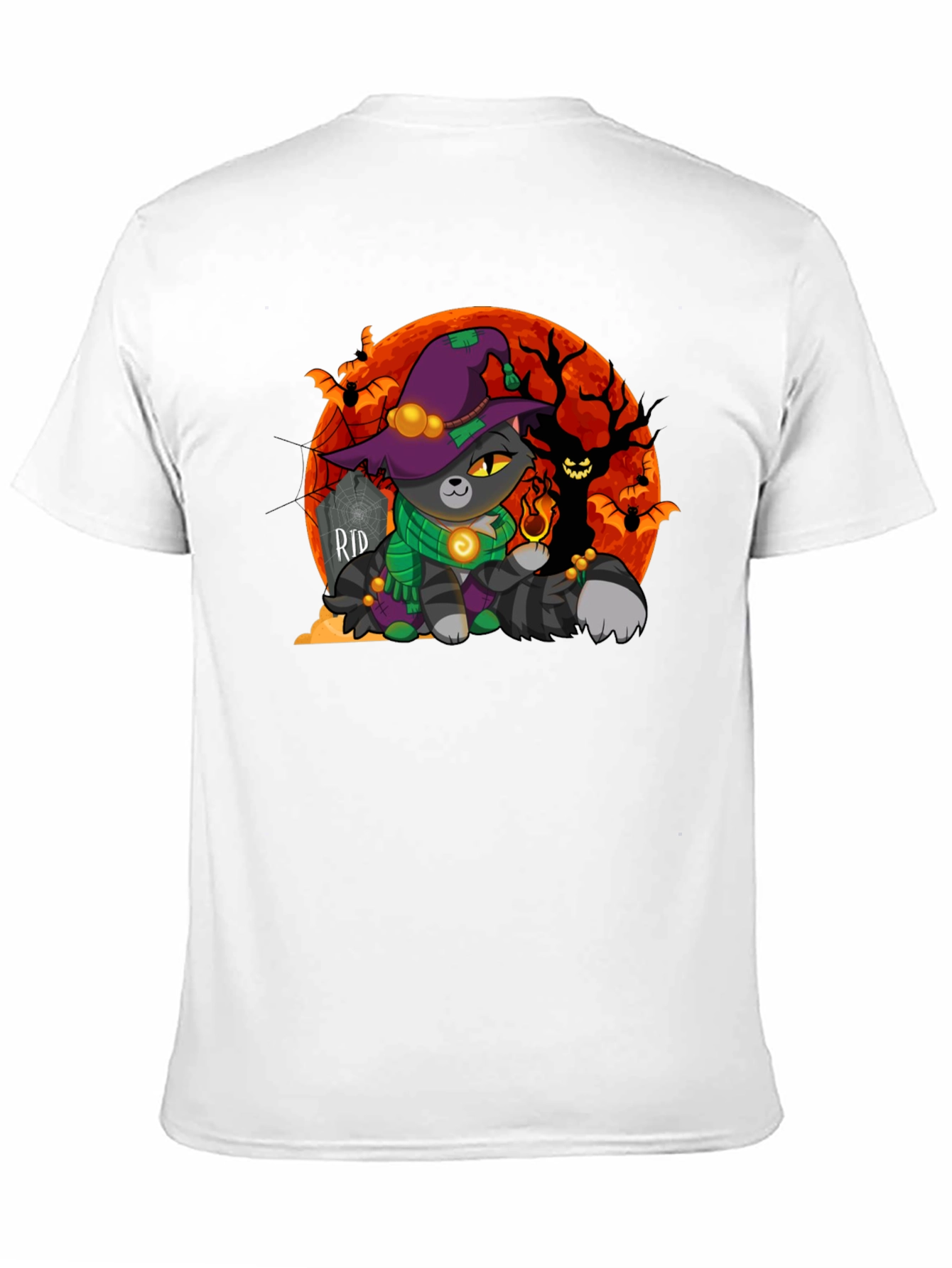 Halloween Cat Wizard Graphic T-Shirt
