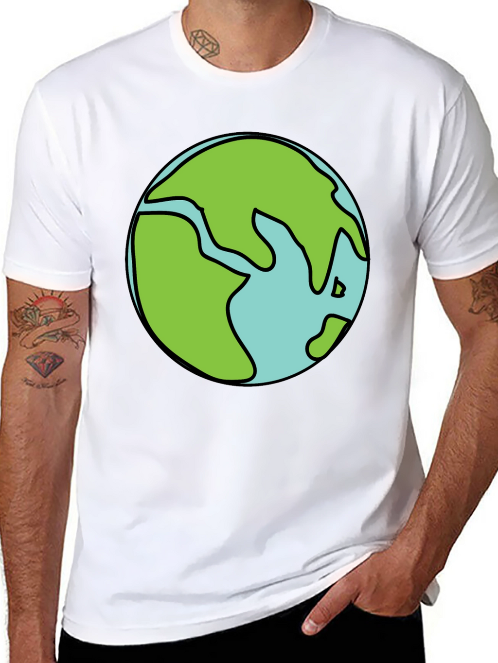Earth Graphic Black T-Shirt - Soft Cotton