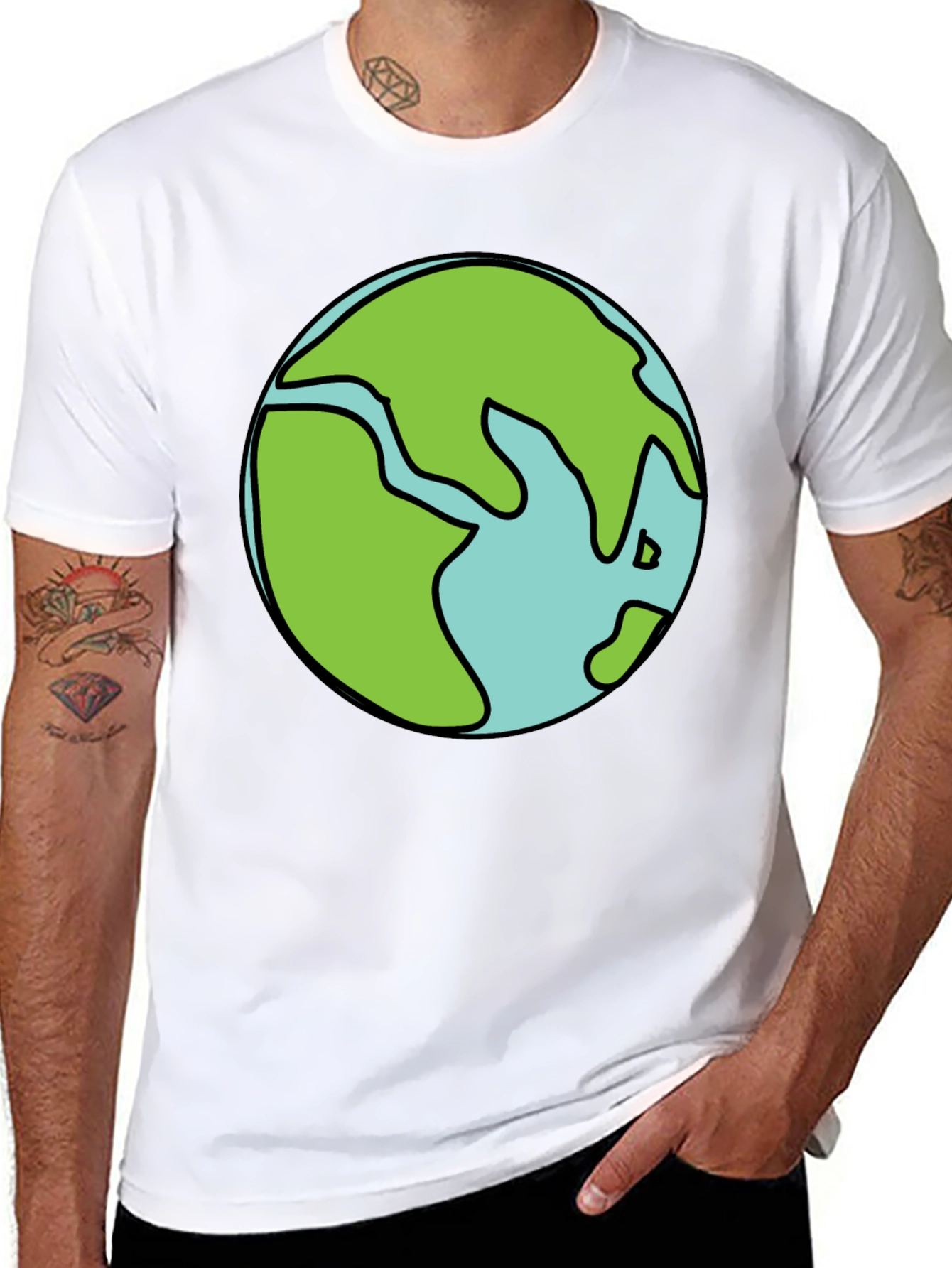 Earth Graphic Black T-Shirt - Soft Cotton