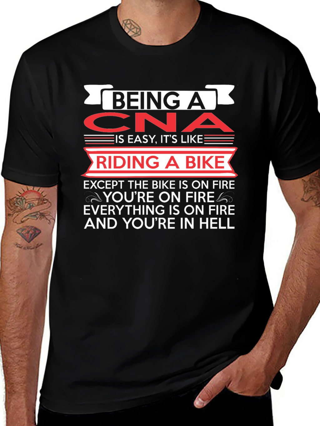 Funny CNA T-Shirt: Riding A Bike In Hell