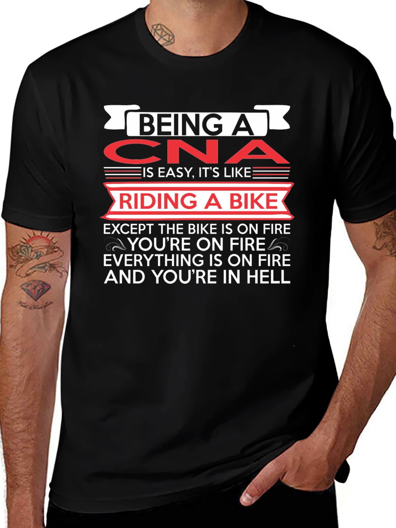Funny CNA T-Shirt: Riding A Bike In Hell