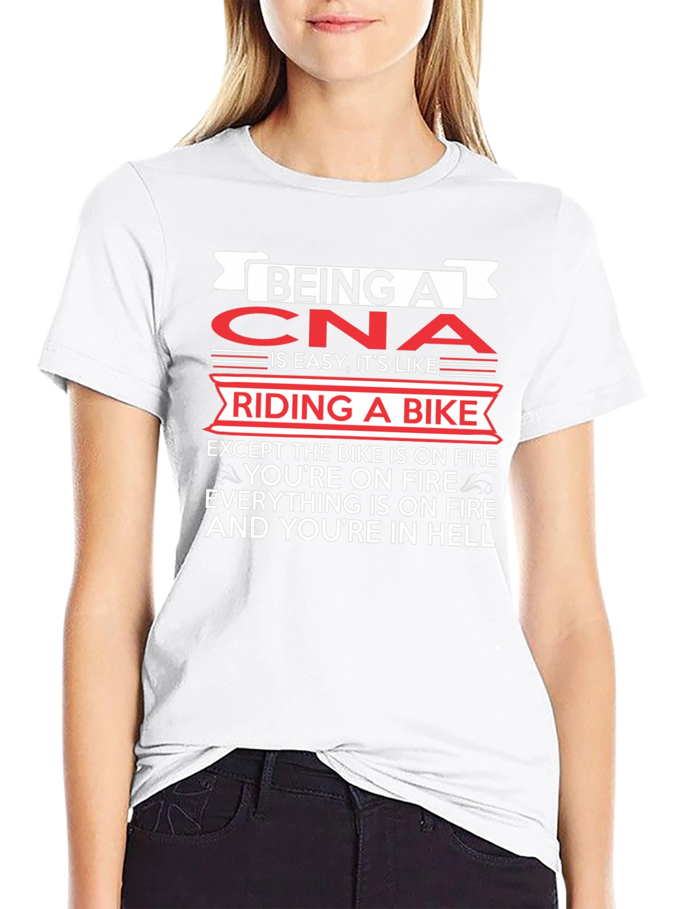 Funny CNA T-Shirt: Riding A Bike In Hell