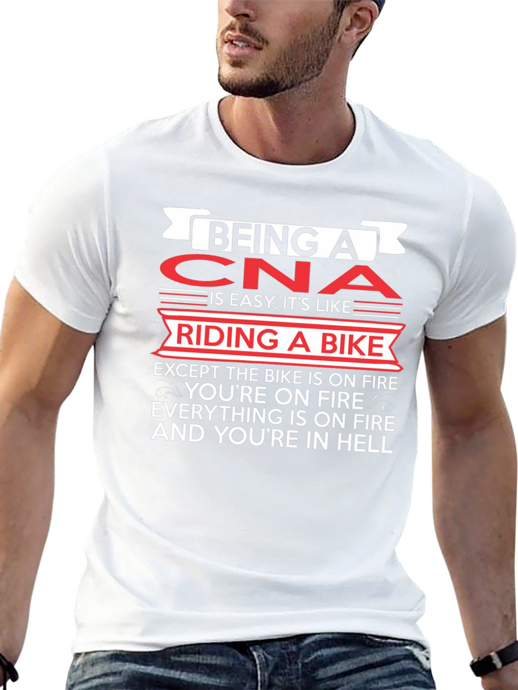 Funny CNA T-Shirt: Riding A Bike In Hell