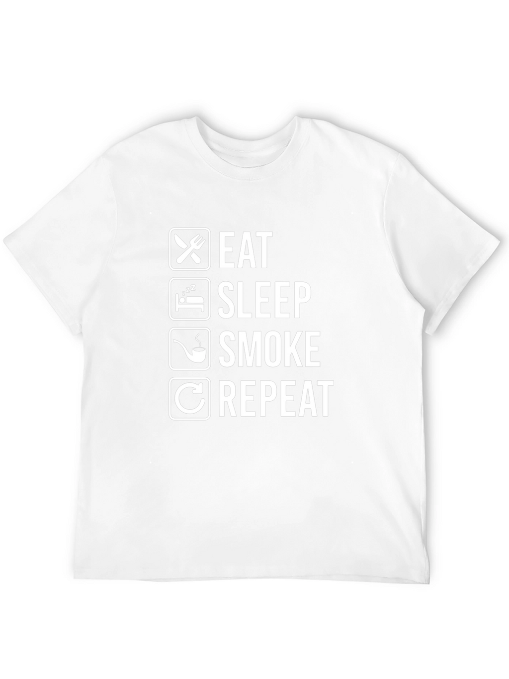 Eat Sleep Smoke Repeat Black Graphic Tee Shirt