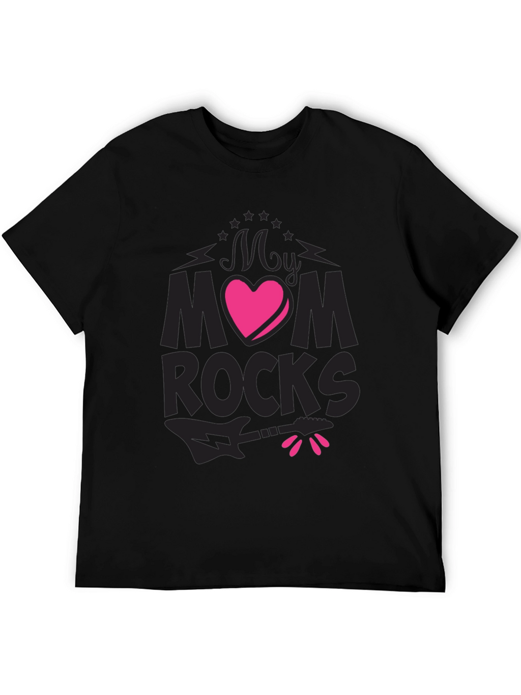 My Mom Rocks Graphic Tee - Black T-Shirt
