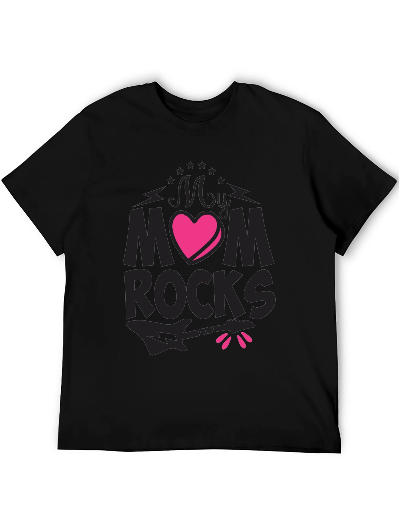 My Mom Rocks Graphic Tee - Black T-Shirt