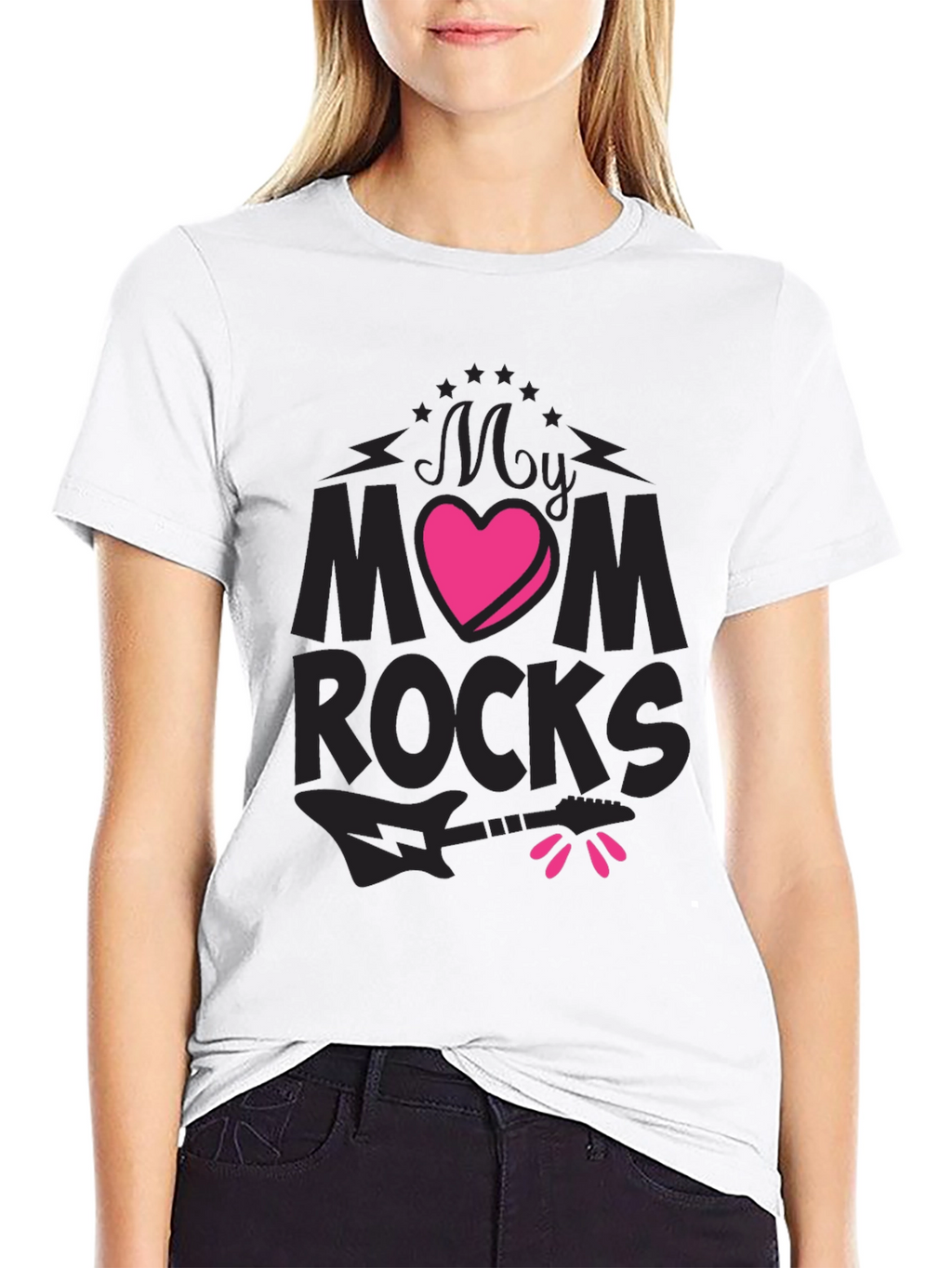 My Mom Rocks Graphic Tee - Black T-Shirt