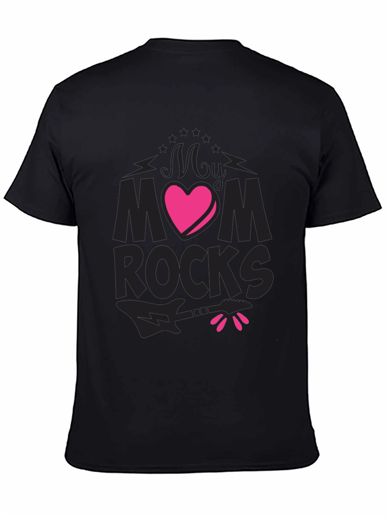 My Mom Rocks Graphic Tee - Black T-Shirt