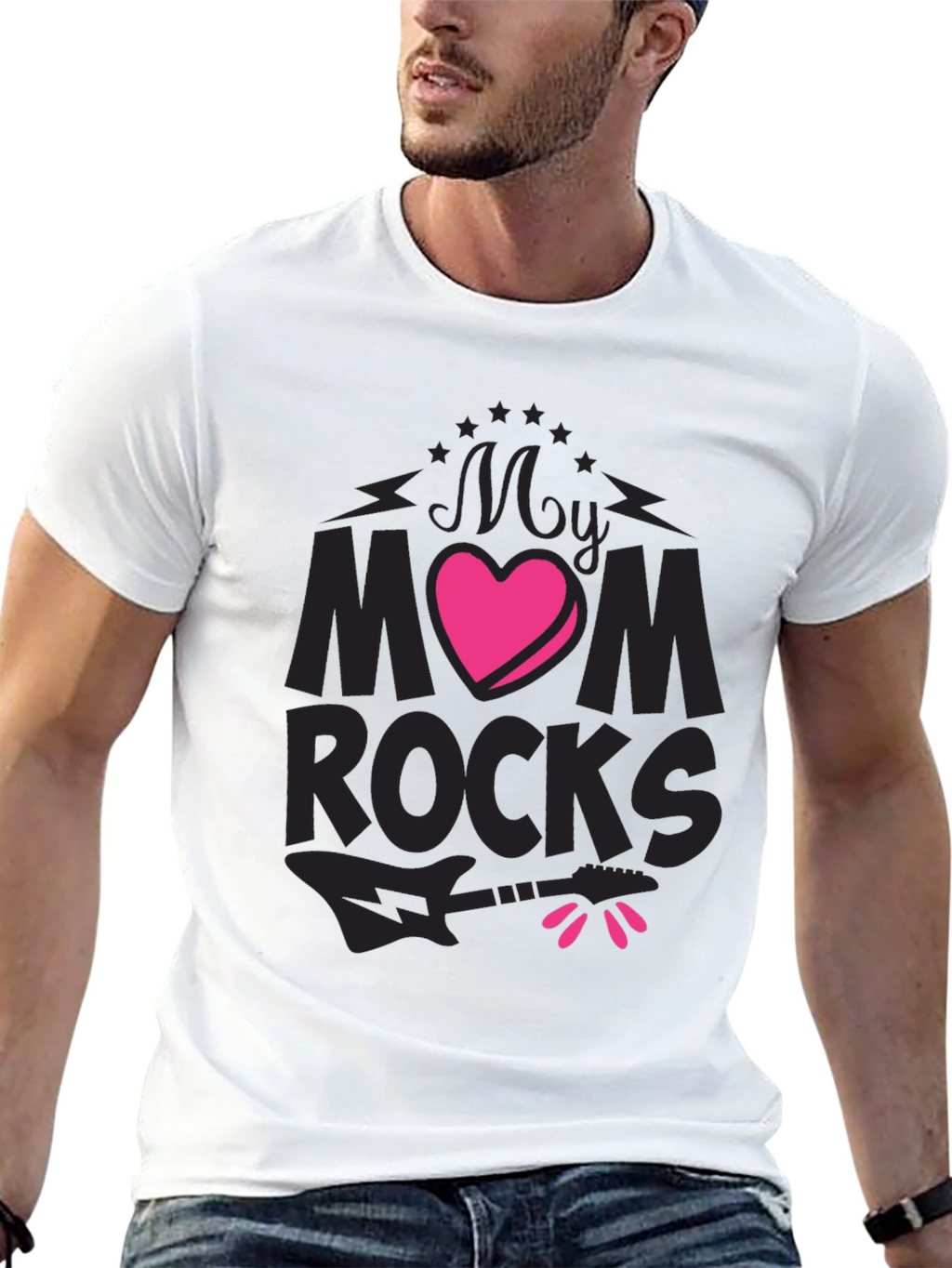 My Mom Rocks Graphic Tee - Black T-Shirt