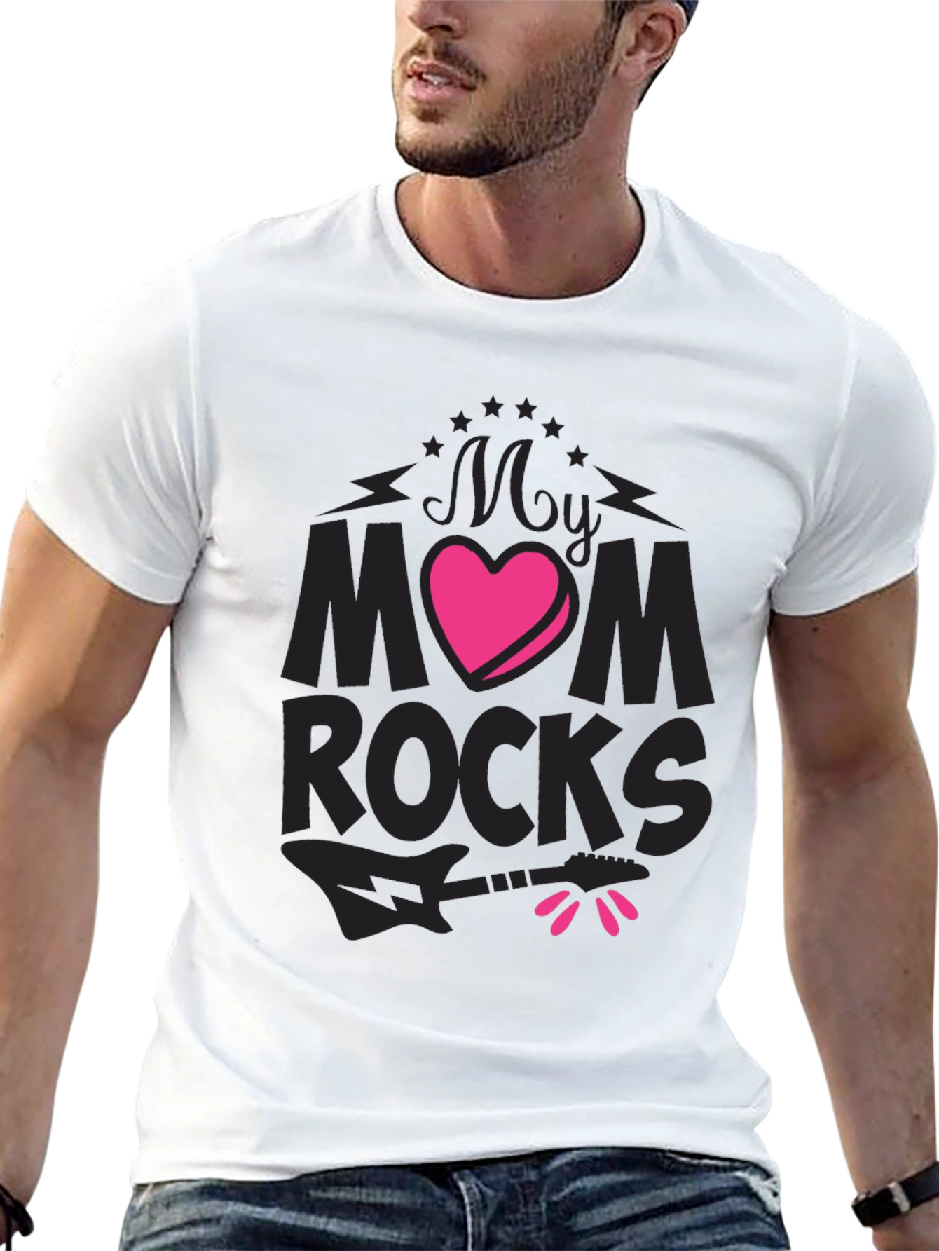 My Mom Rocks Graphic Tee - Black T-Shirt