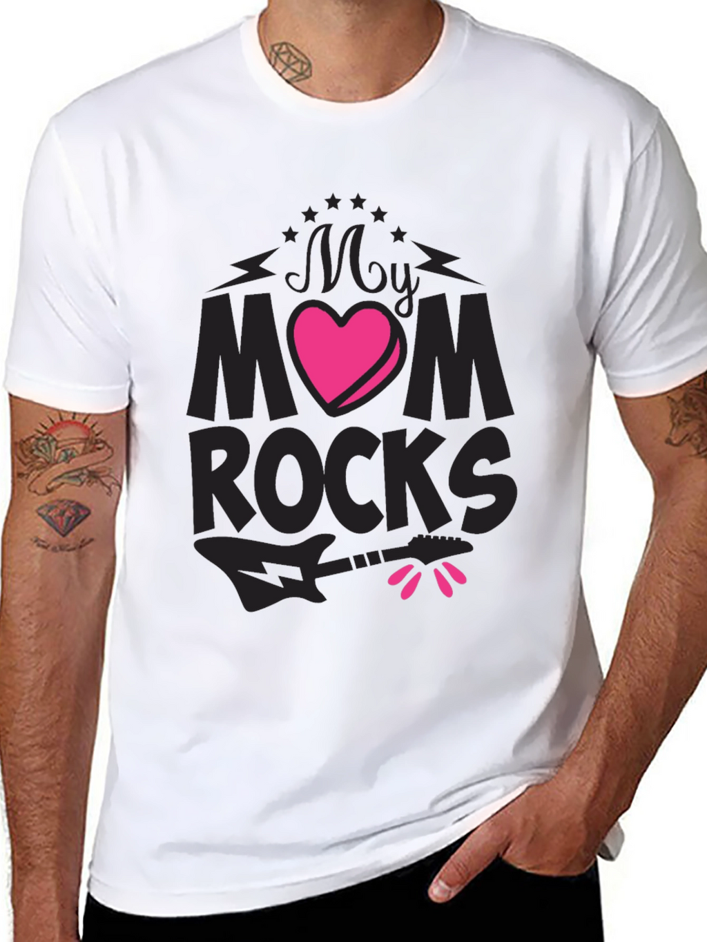 My Mom Rocks Graphic Tee - Black T-Shirt