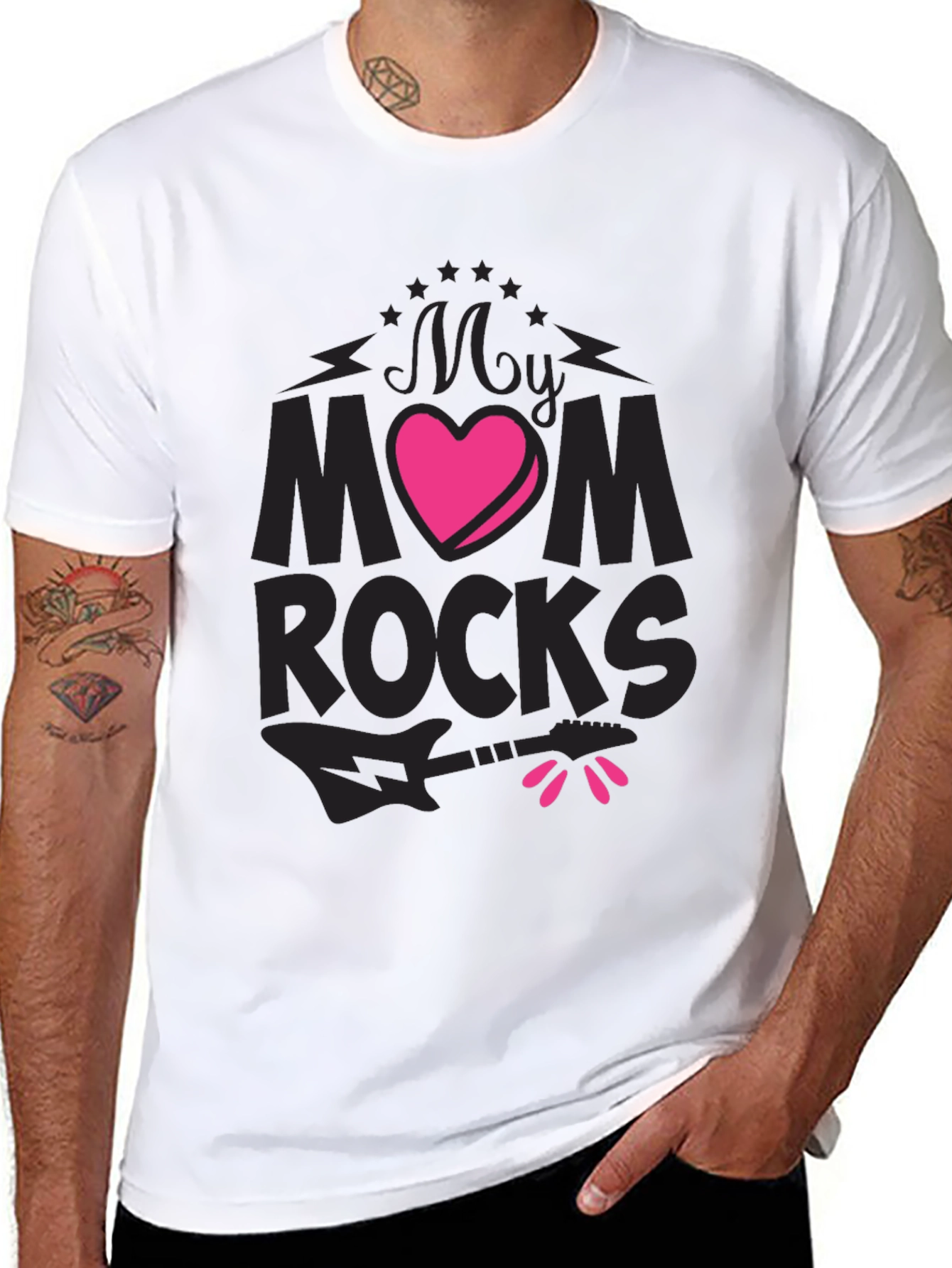 My Mom Rocks Graphic Tee - Black T-Shirt