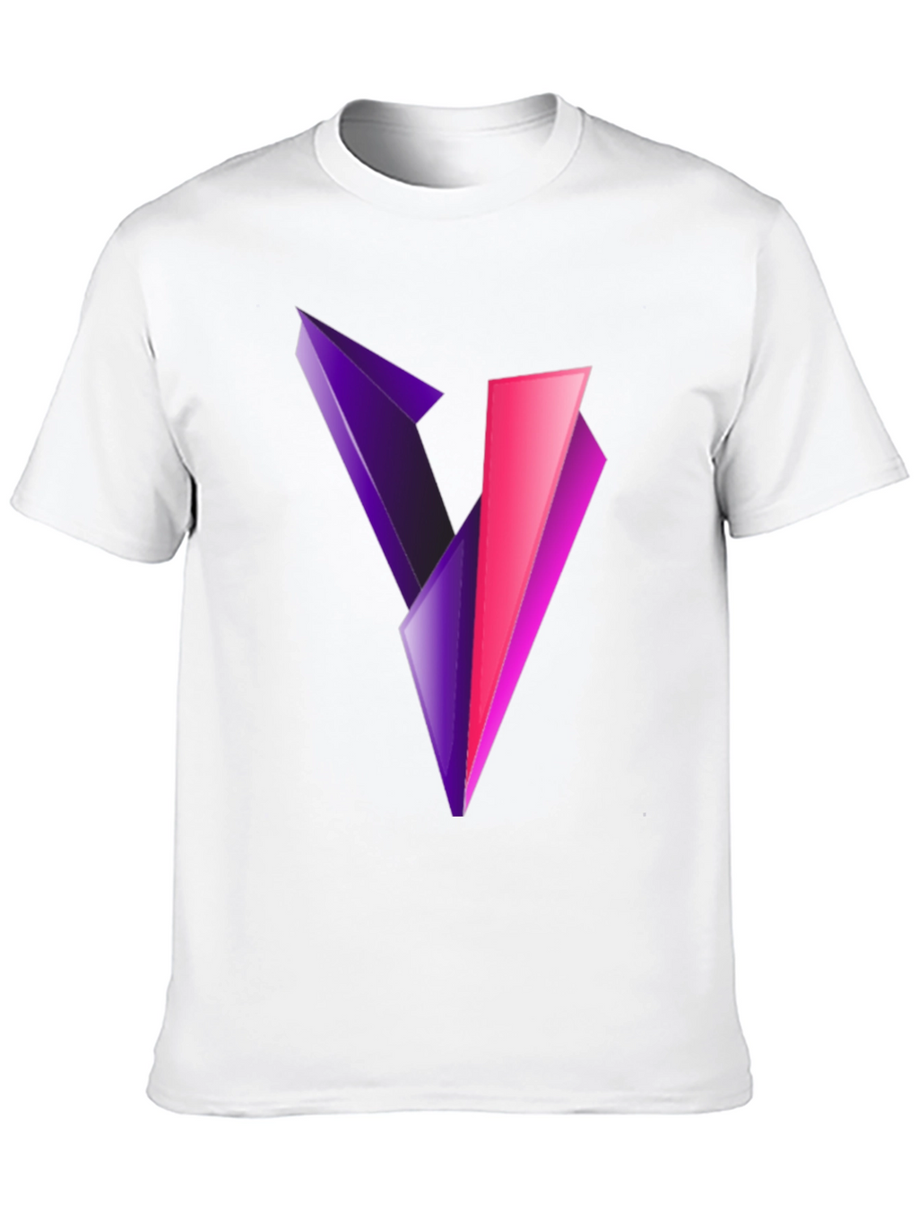 Abstract V Graphic Print Black T-Shirt