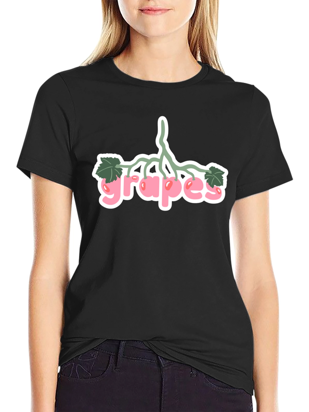 Grapes Graphic Black T-Shirt