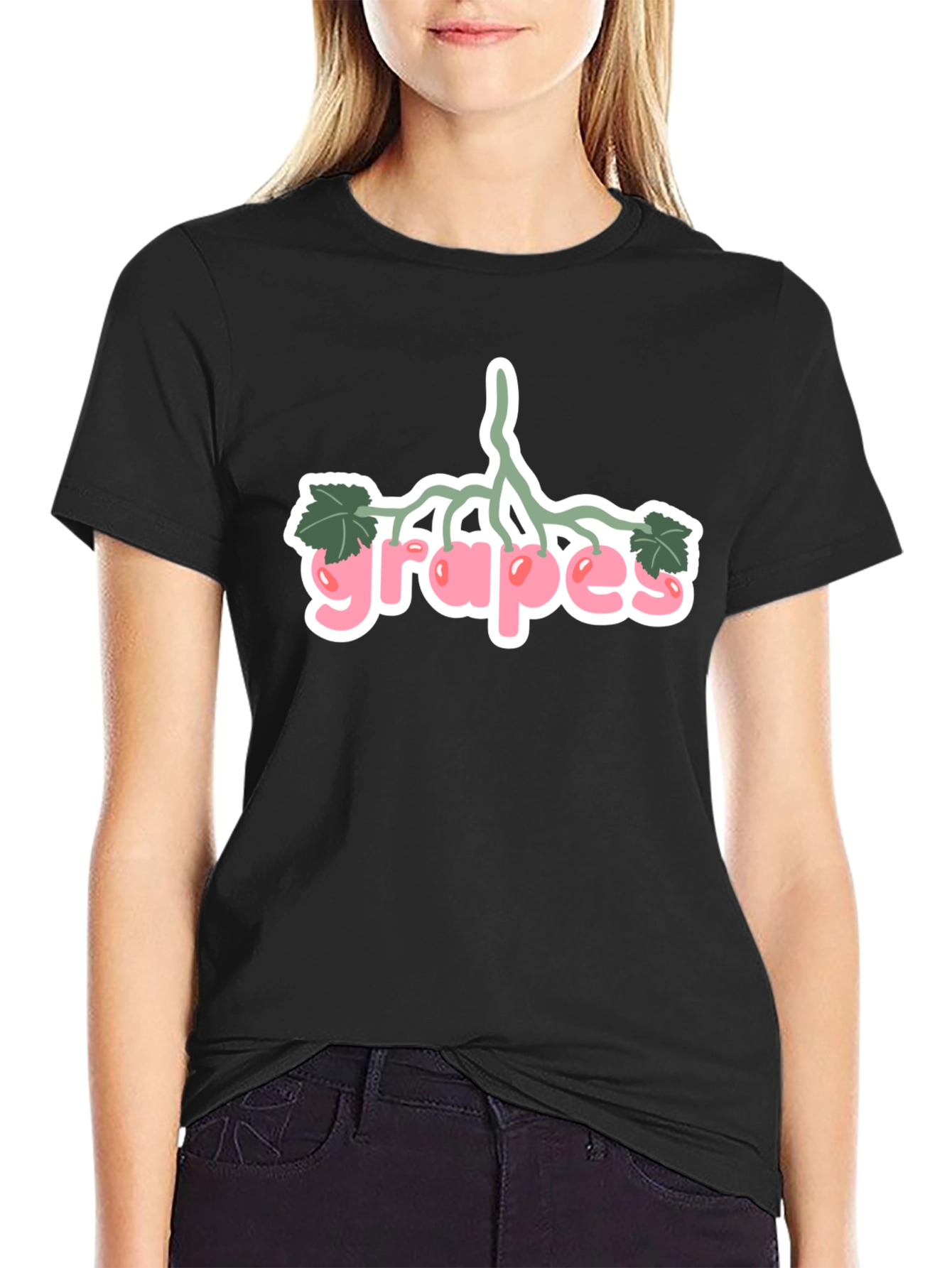 Grapes Graphic Black T-Shirt